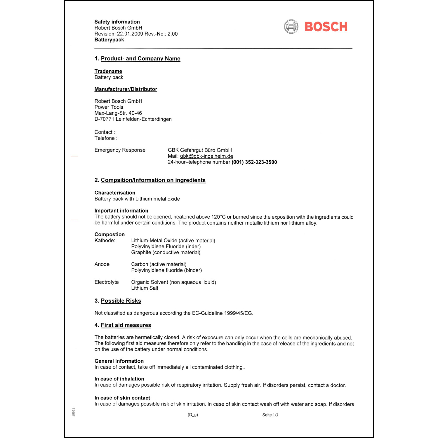 Sicherheitsdatenblatt