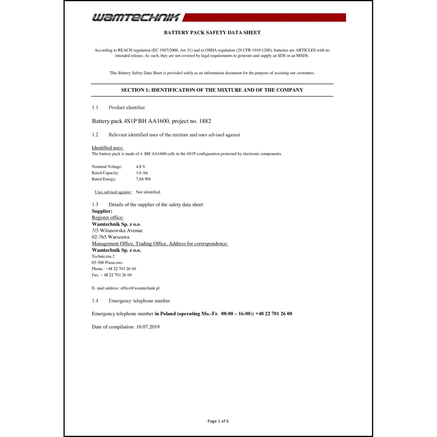Sicherheitsdatenblatt