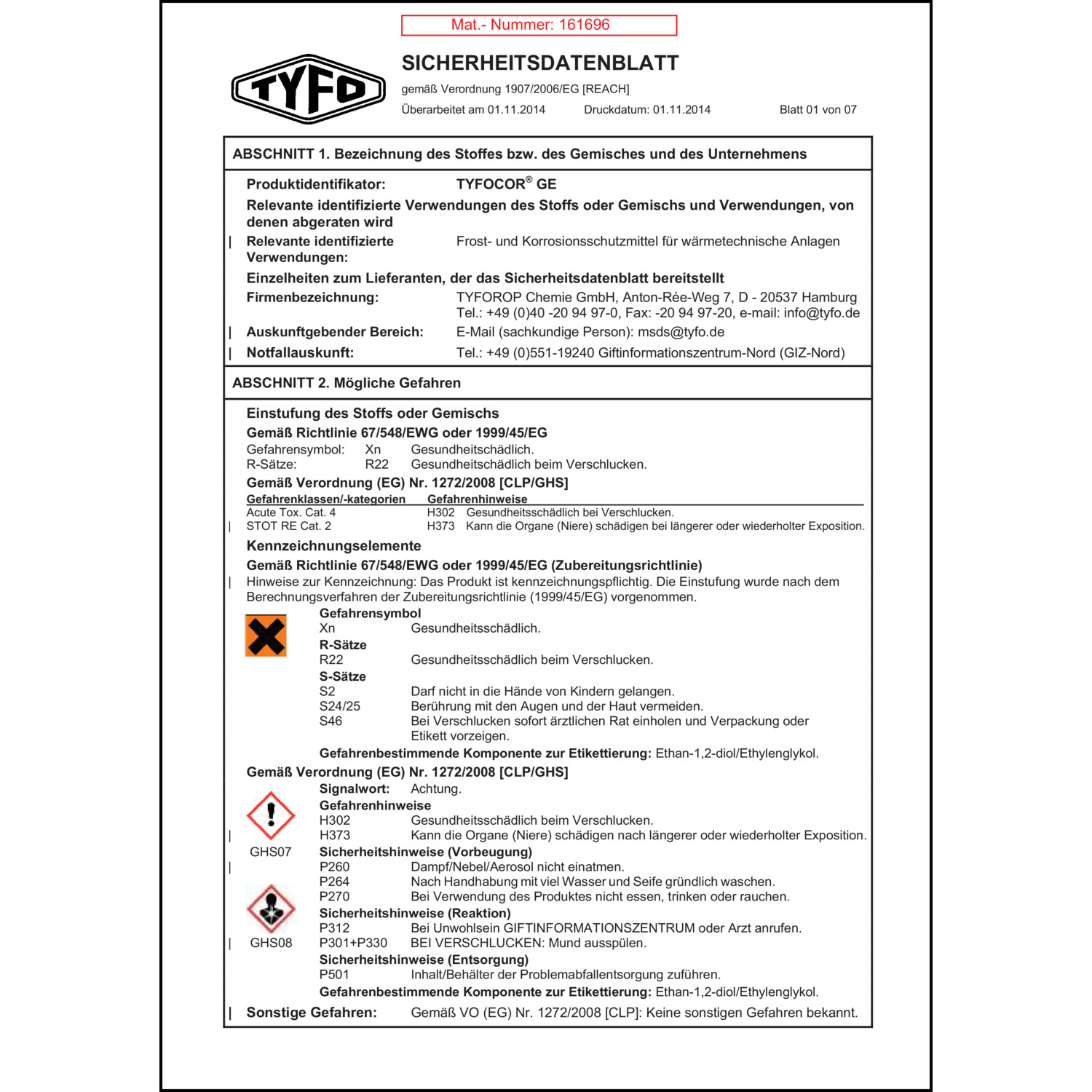 Sicherheitsdatenblatt