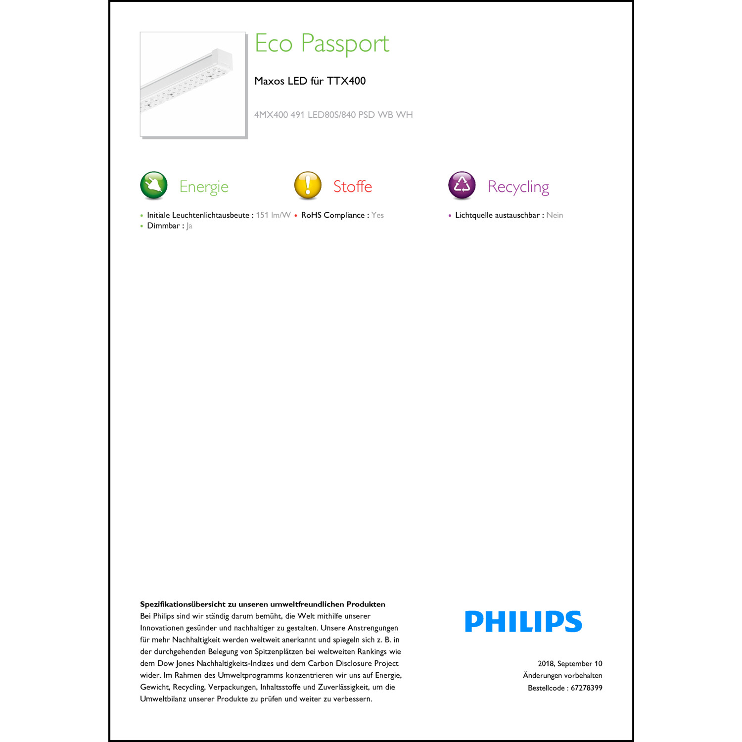 Produktdatenblatt für Energielabel