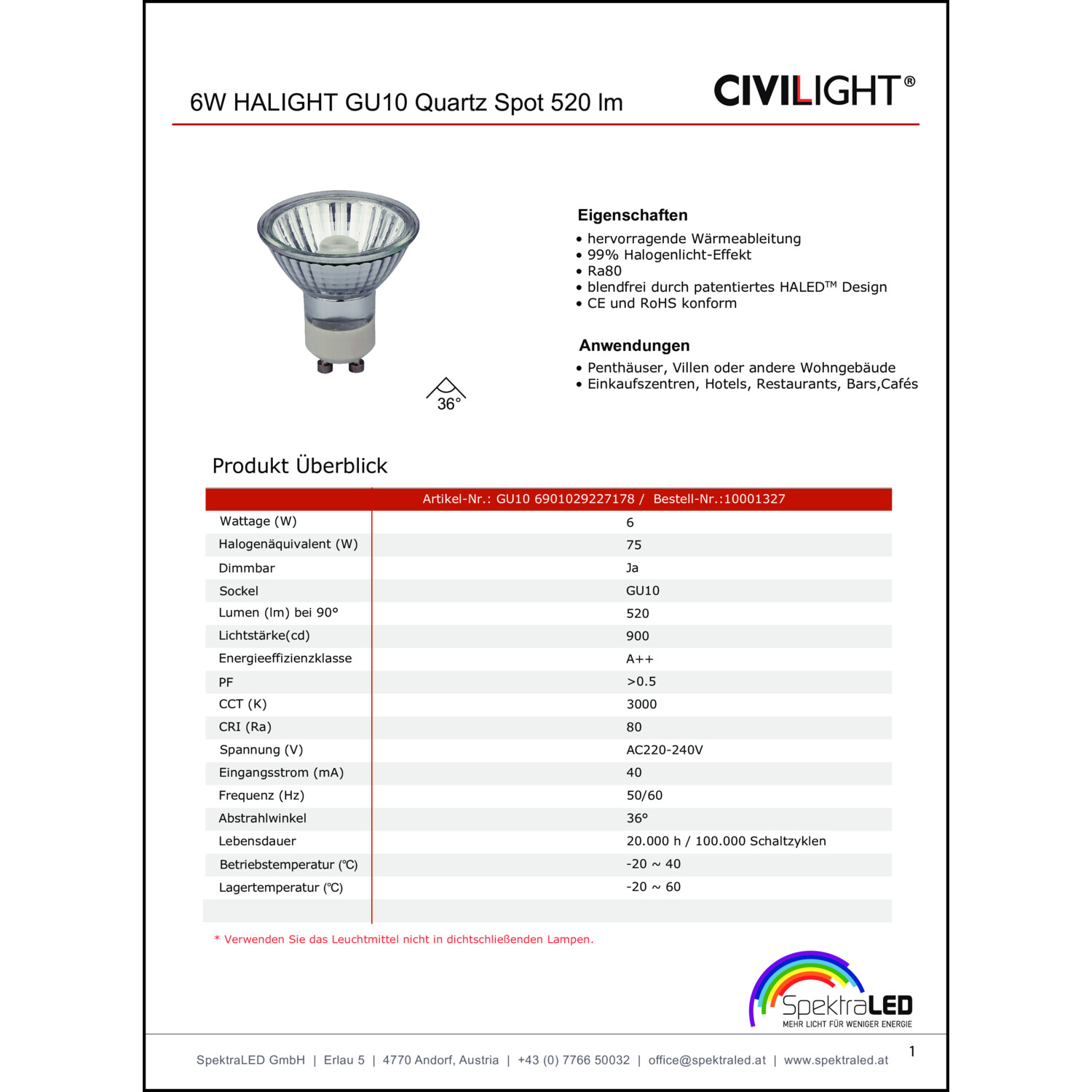 Produktdatenblatt für Energielabel