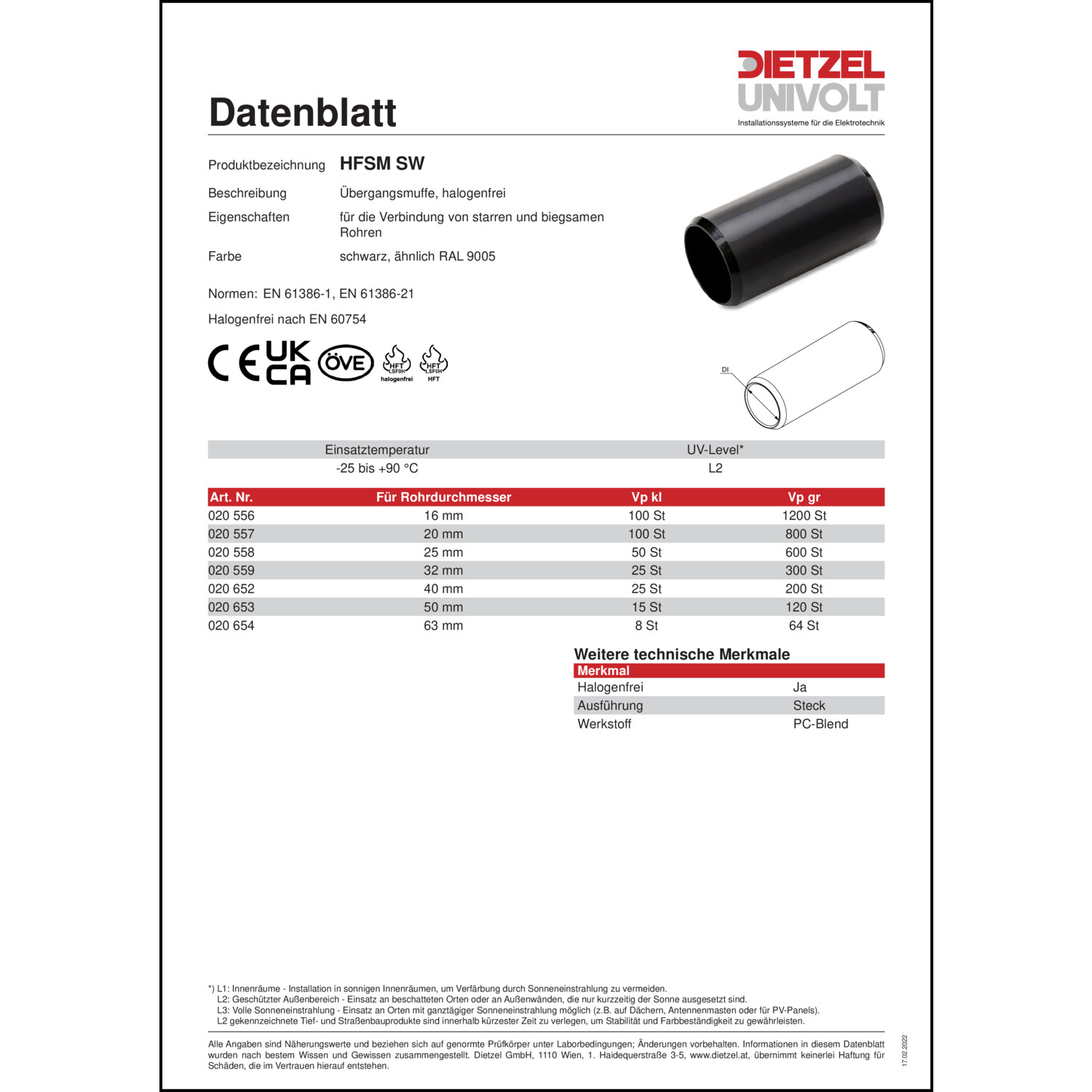 Produktdatenblatt