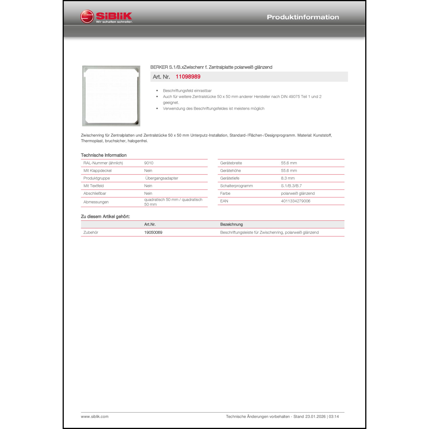 Produktdatenblatt