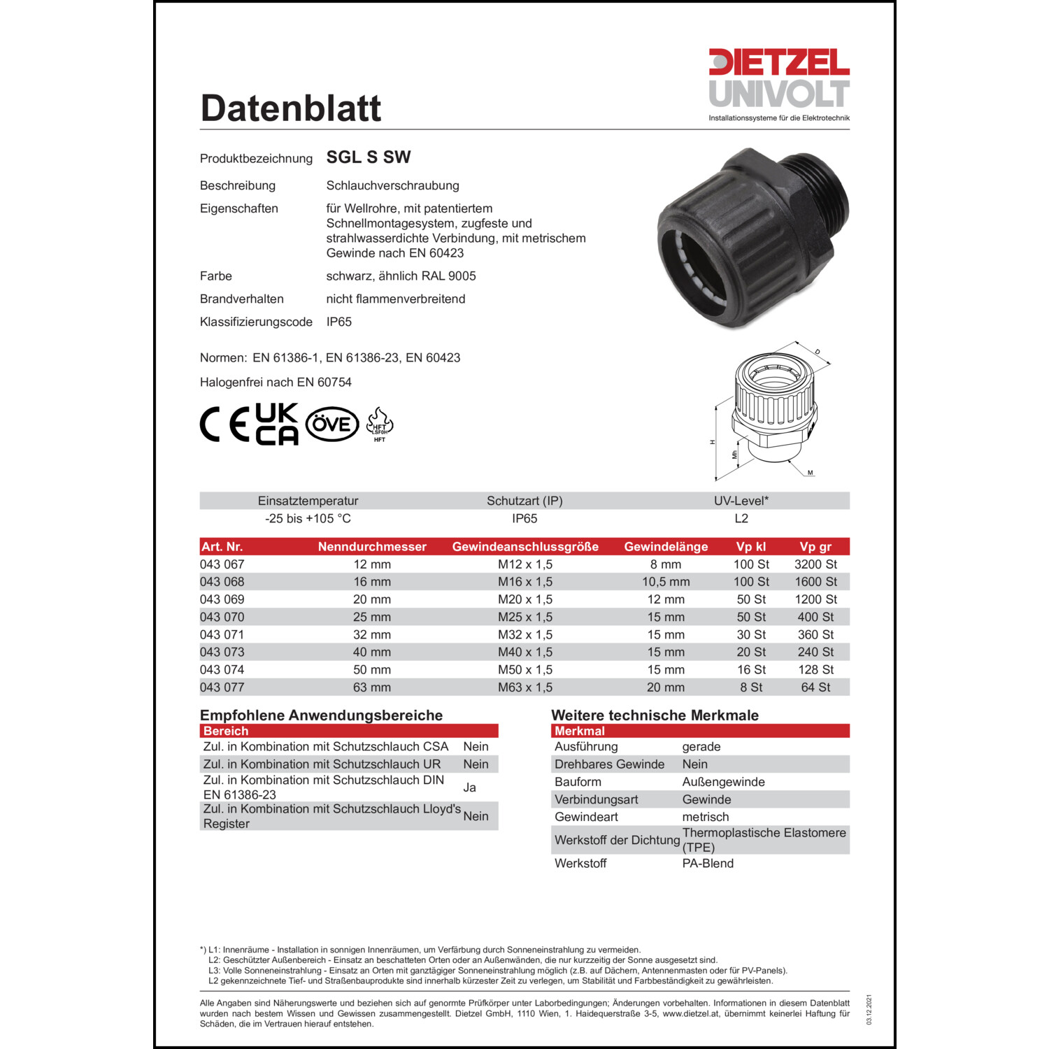 Produktdatenblatt