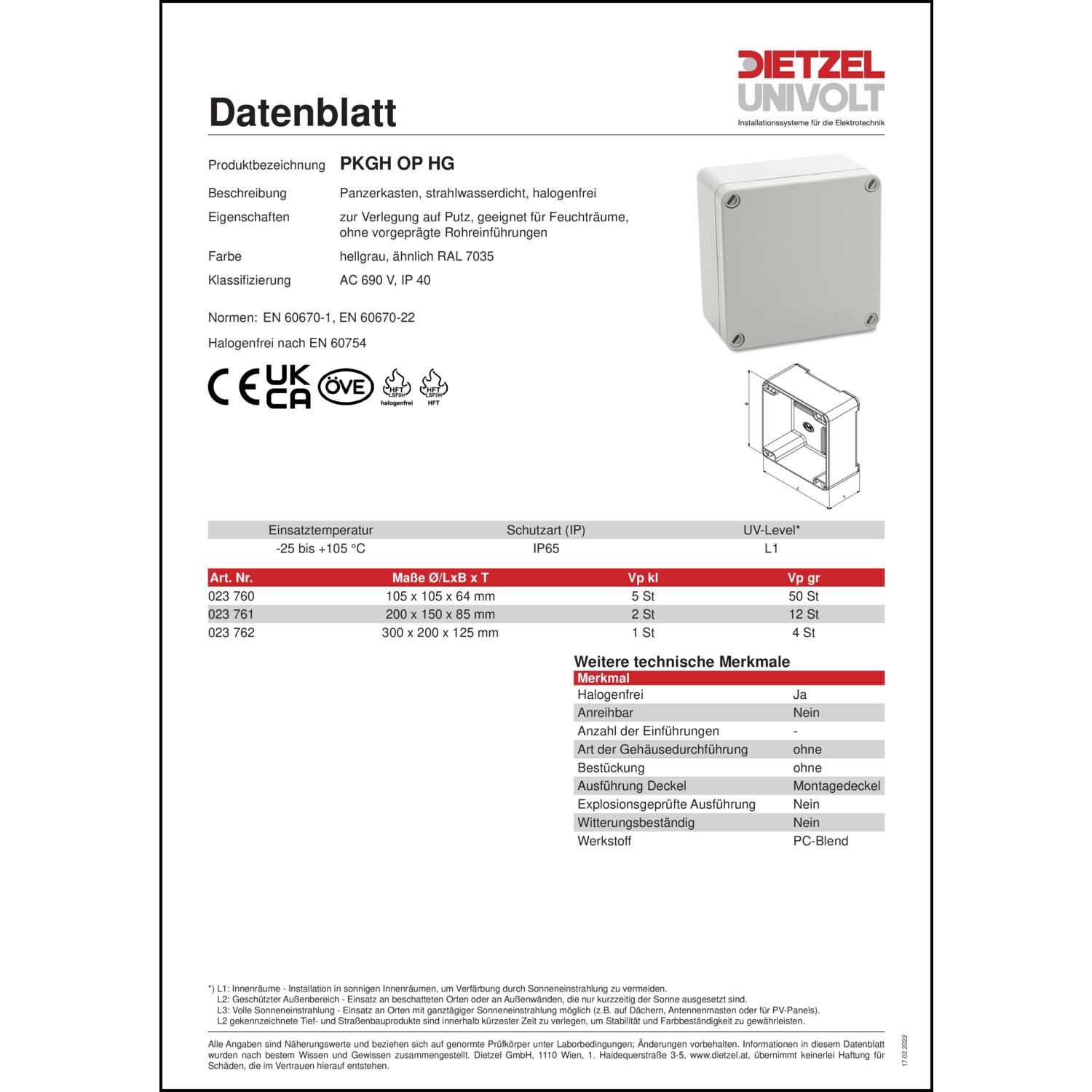 Produktdatenblatt