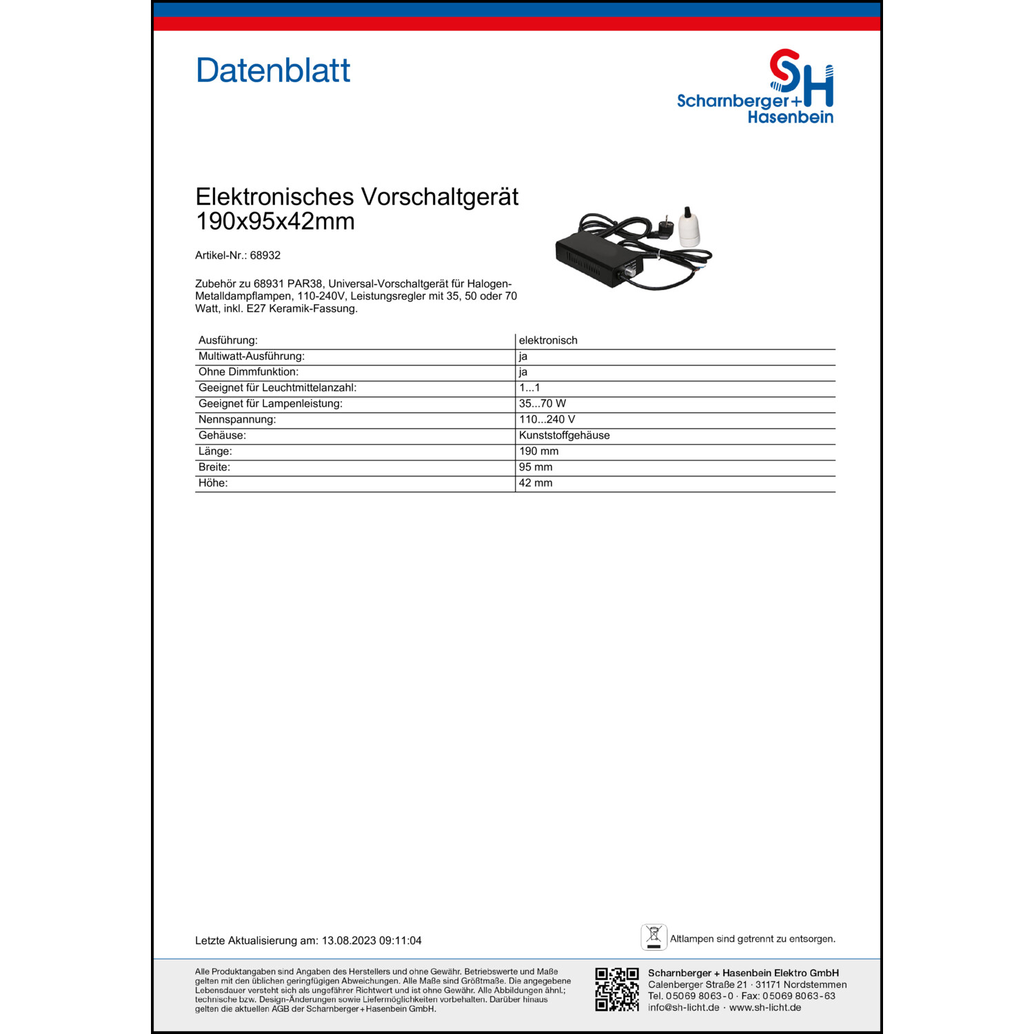Produktdatenblatt