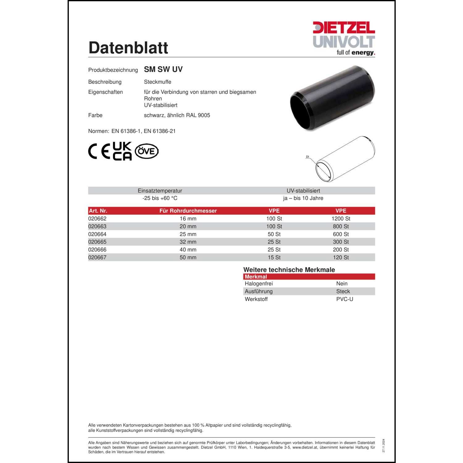 Produktdatenblatt