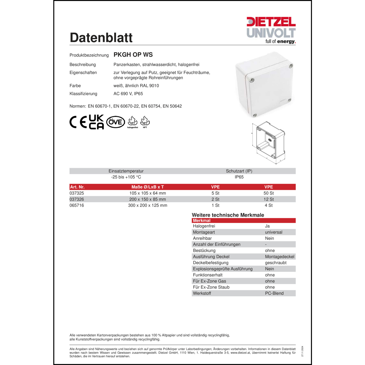 Produktdatenblatt