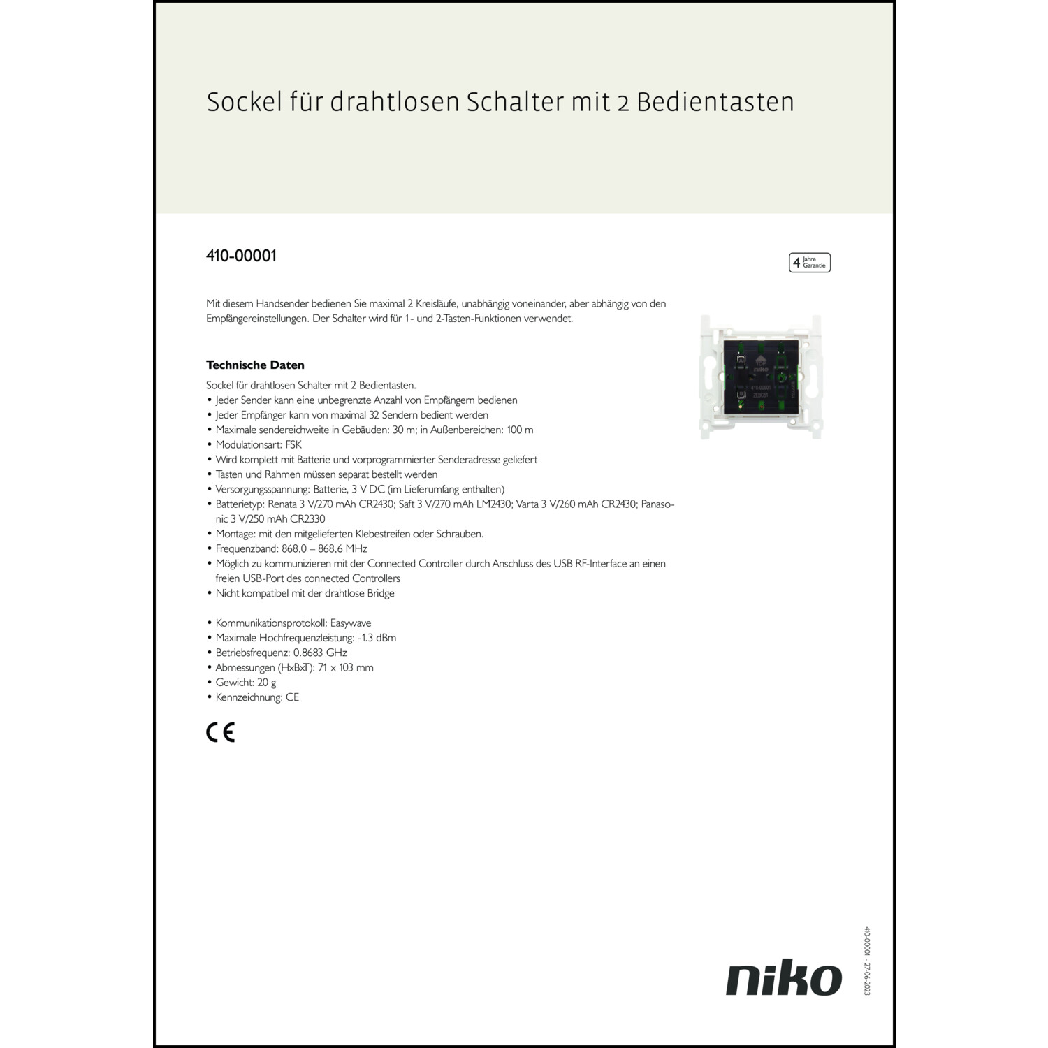 Produktdatenblatt