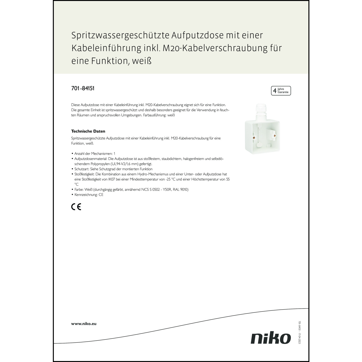 Produktdatenblatt