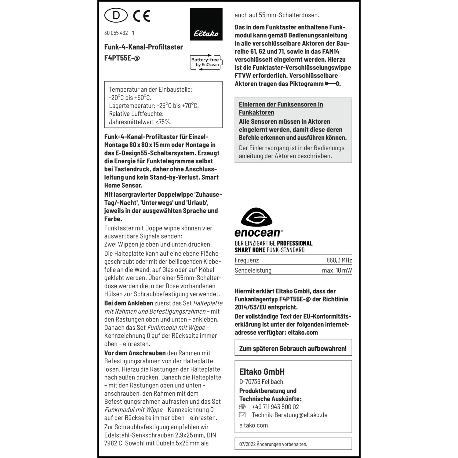 Management-, Betriebs- und Wartungsdokument