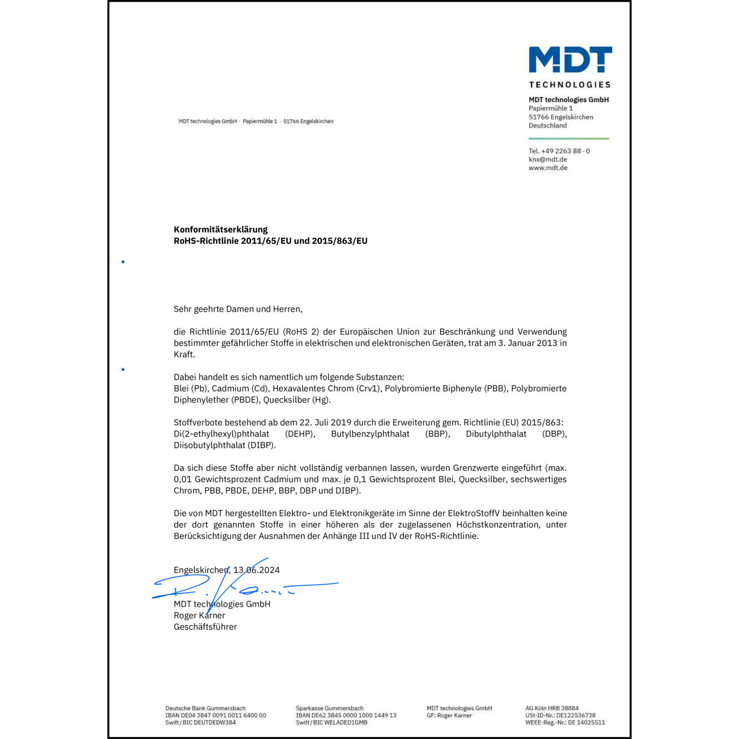 RoHS-Erklärung