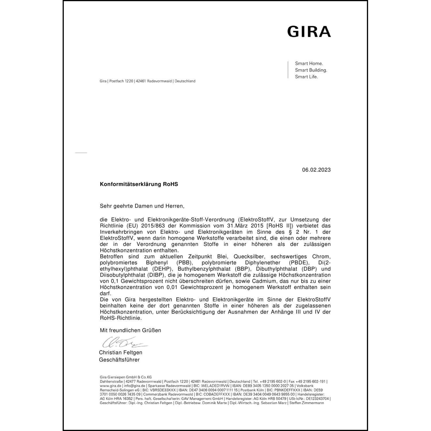 RoHS-Erklärung
