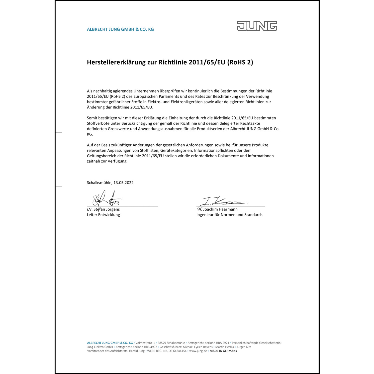 RoHS-Erklärung