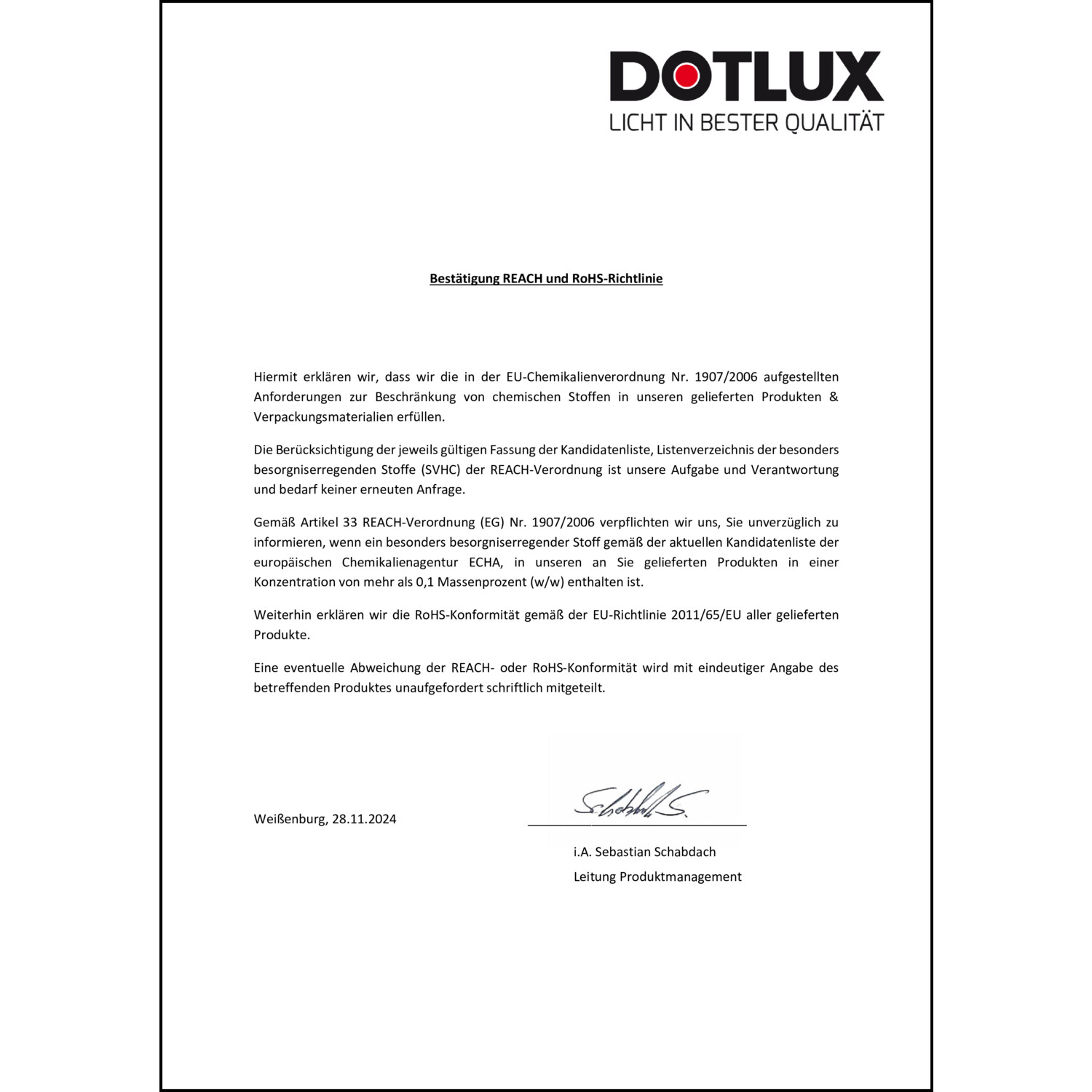 RoHS-Erklärung