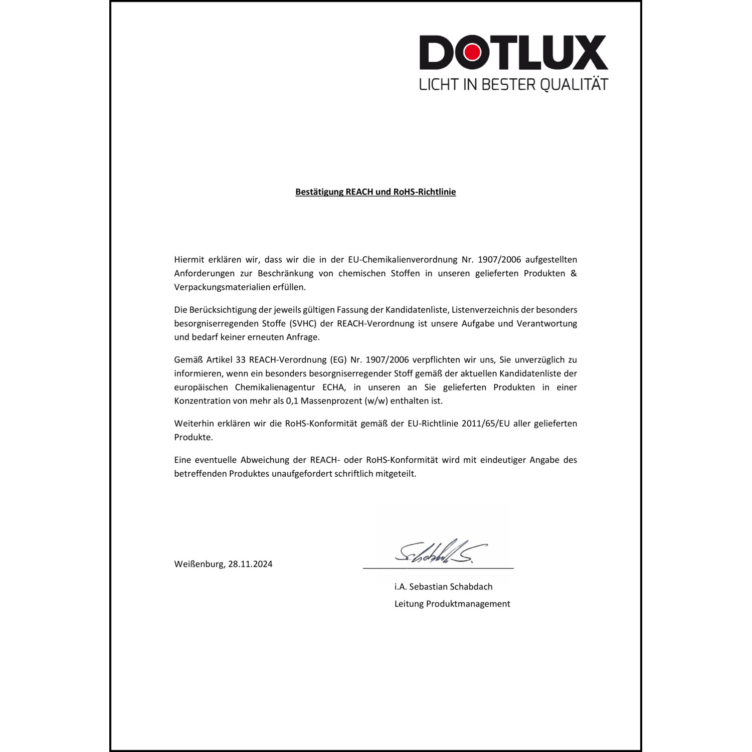 RoHS-Erklärung