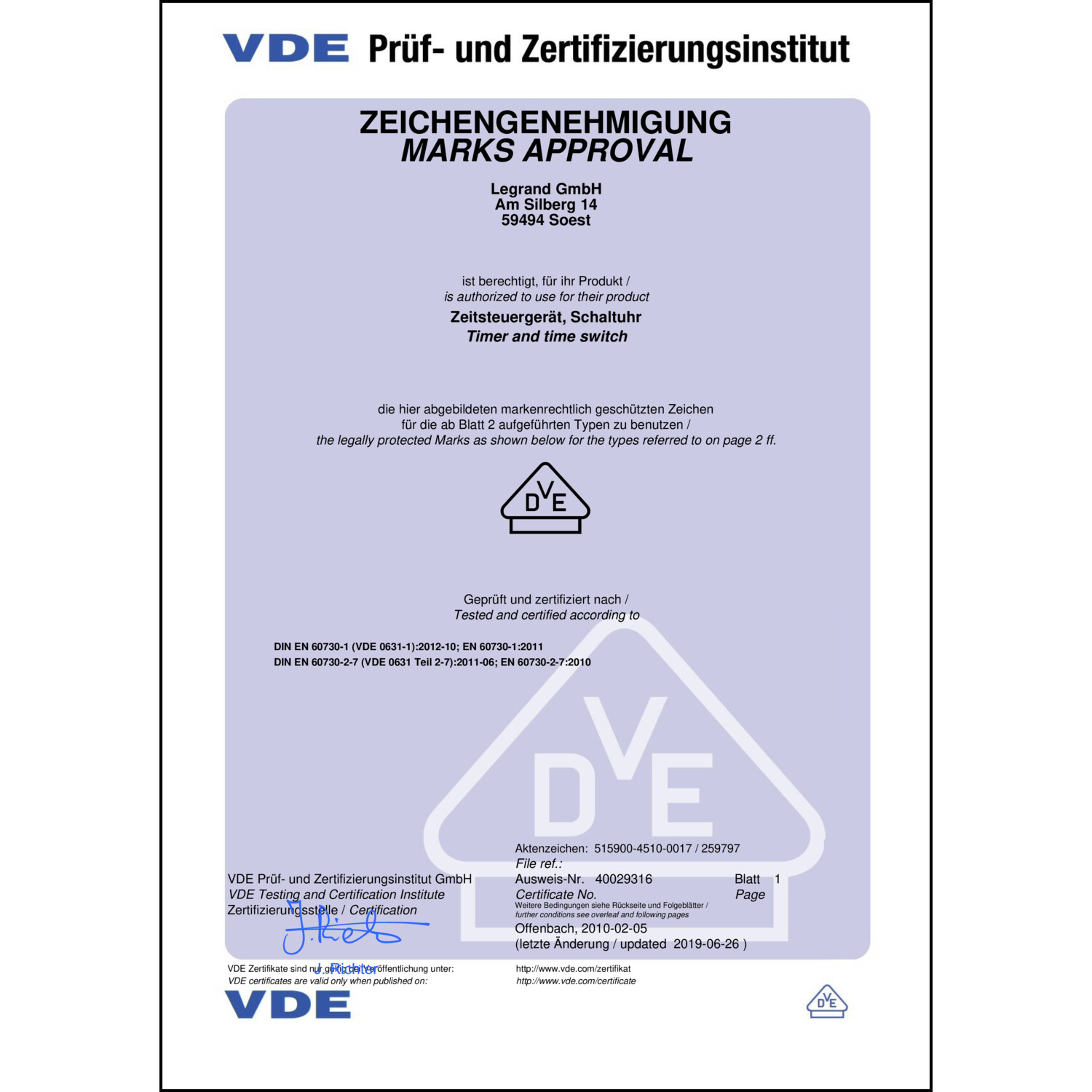 CoC-Erklärung (Certificate of Conformity, benötigt für CPR)