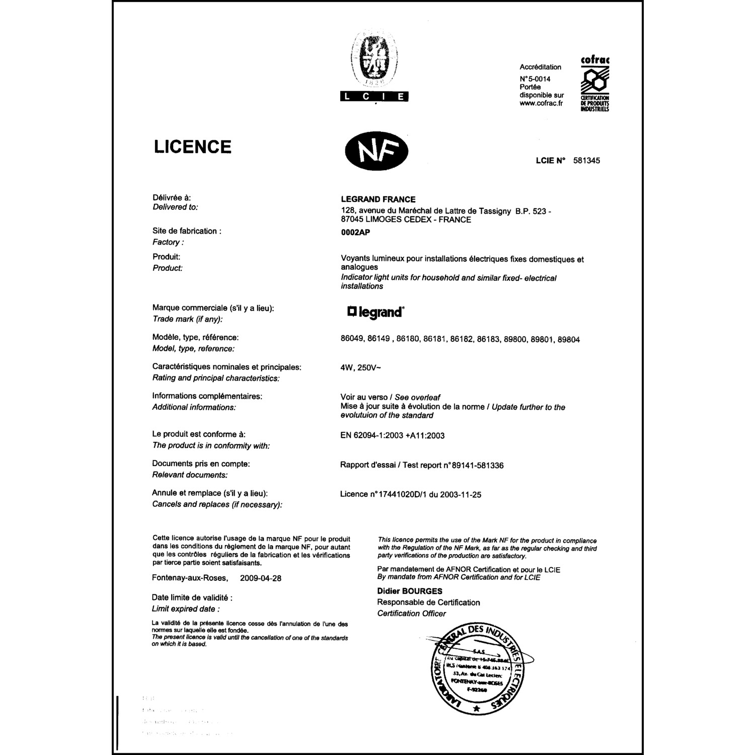 CoC-Erklärung (Certificate of Conformity, benötigt für CPR)