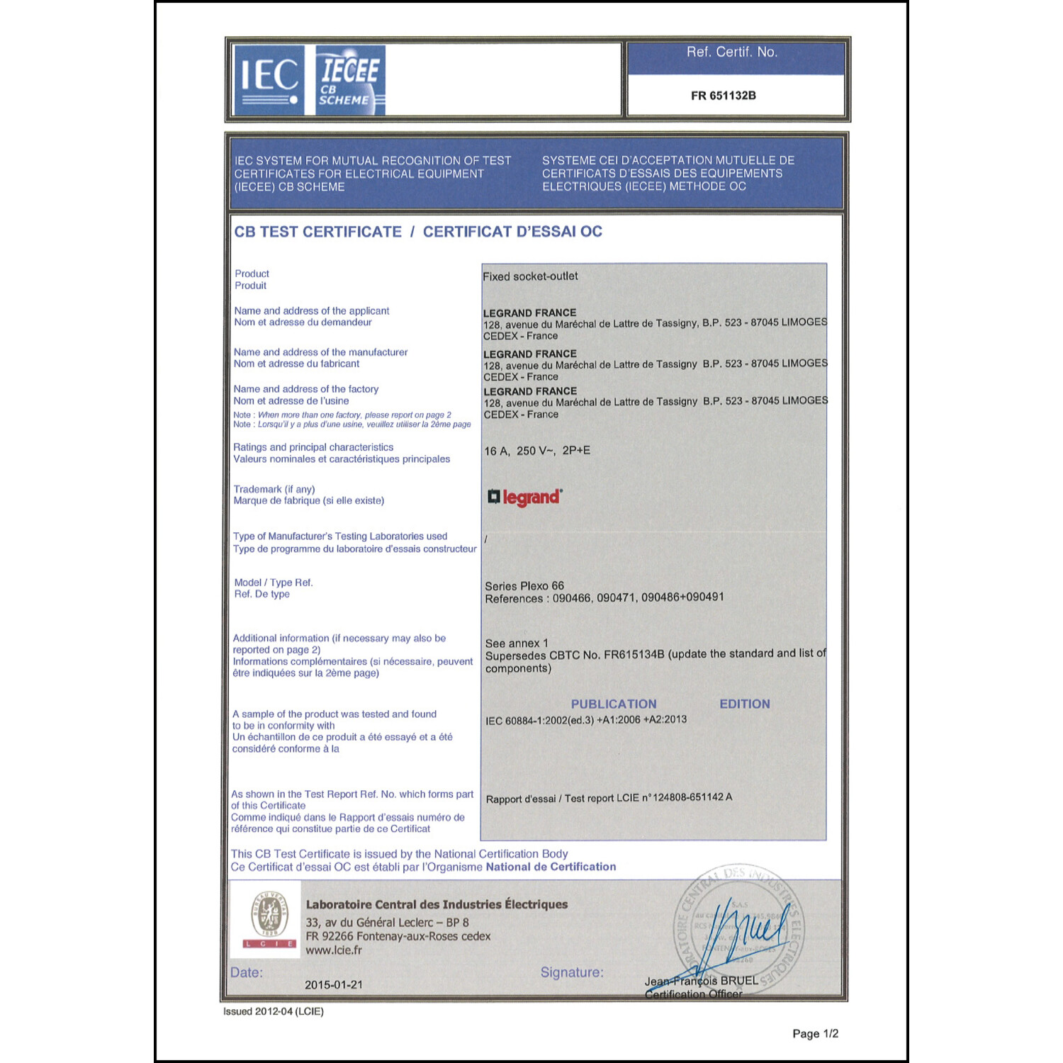 CoC-Erklärung (Certificate of Conformity, benötigt für CPR)