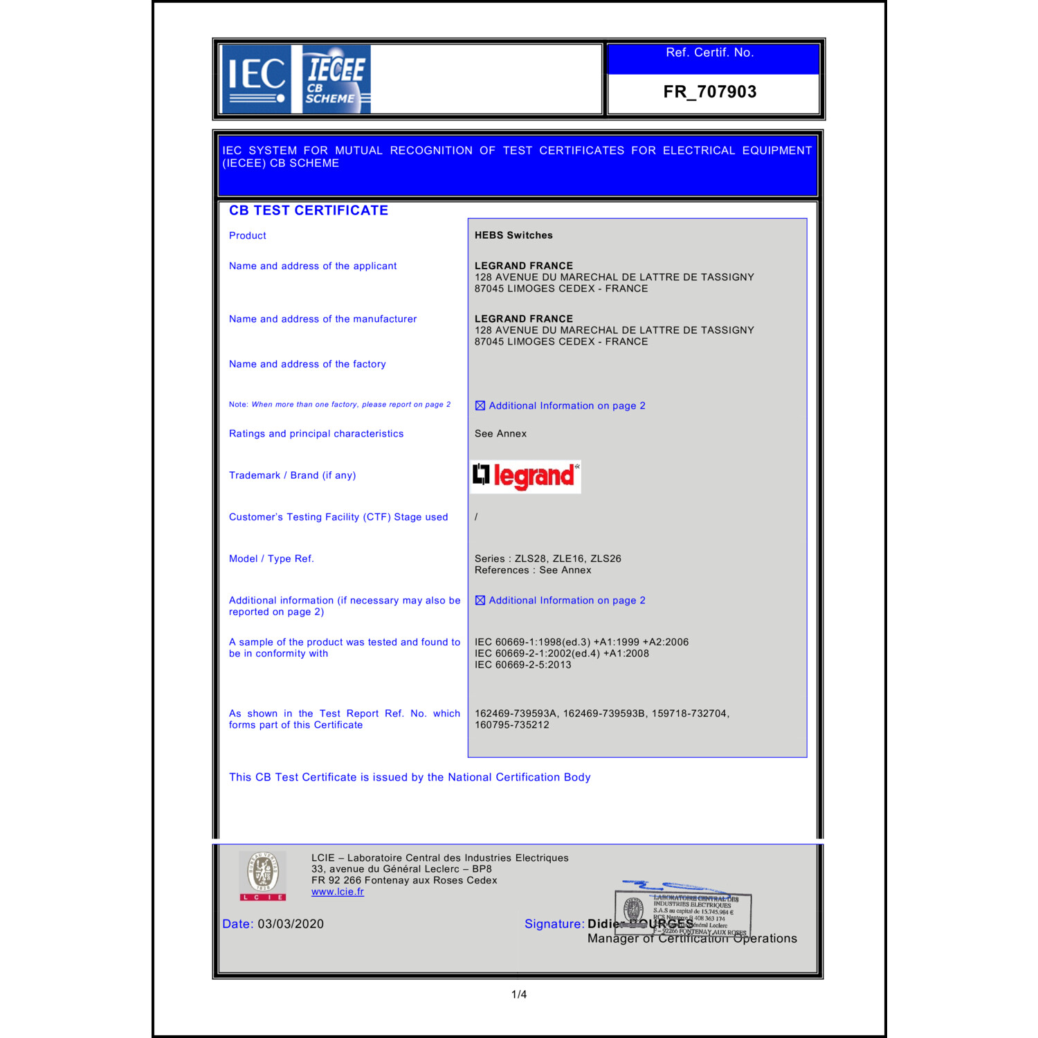CoC-Erklärung (Certificate of Conformity, benötigt für CPR)