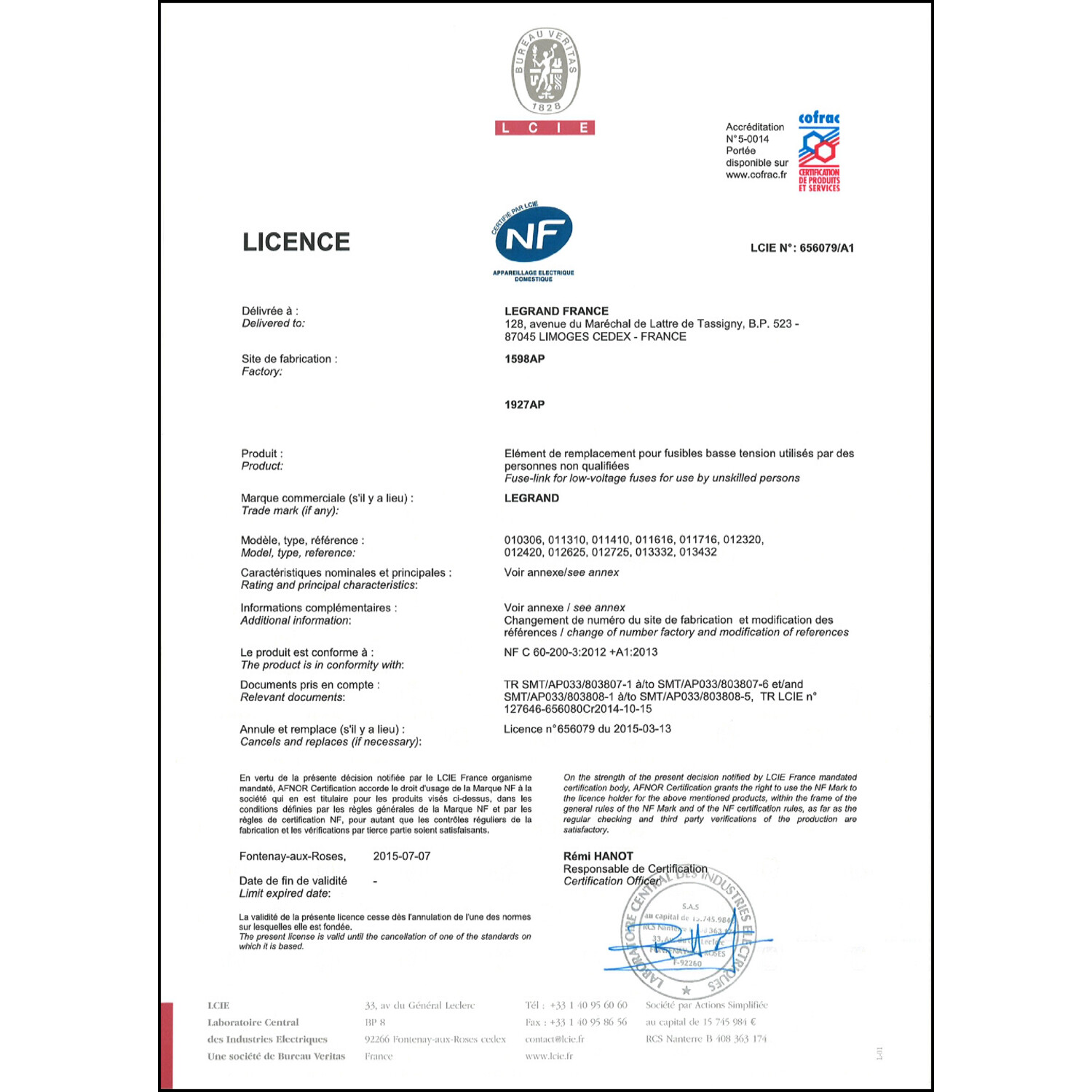 CoC-Erklärung (Certificate of Conformity, benötigt für CPR)