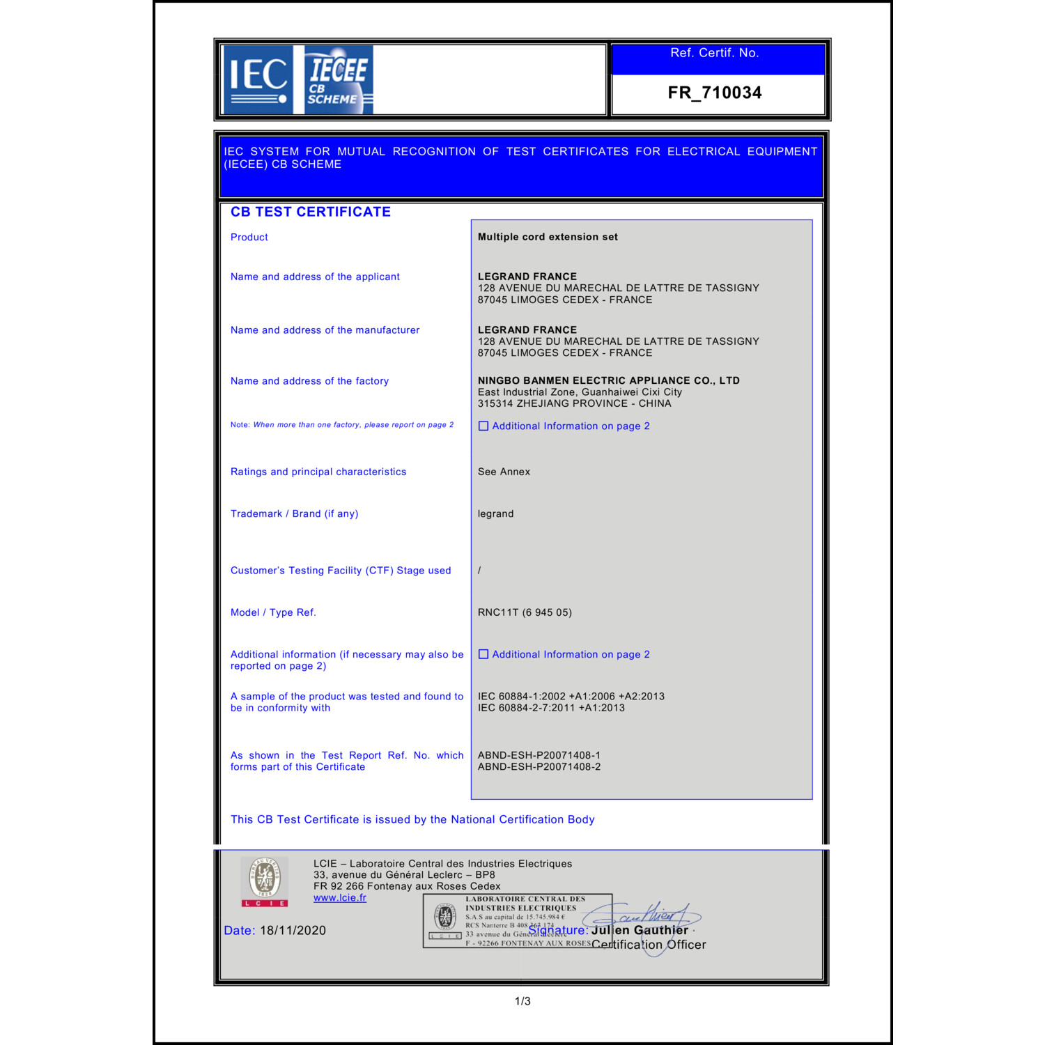 CoC-Erklärung (Certificate of Conformity, benötigt für CPR)