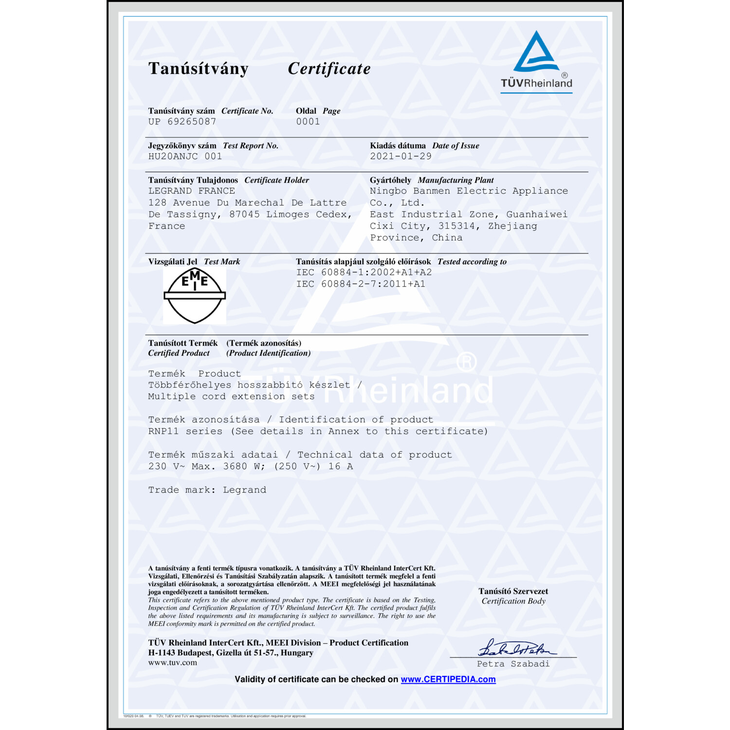 CoC-Erklärung (Certificate of Conformity, benötigt für CPR)