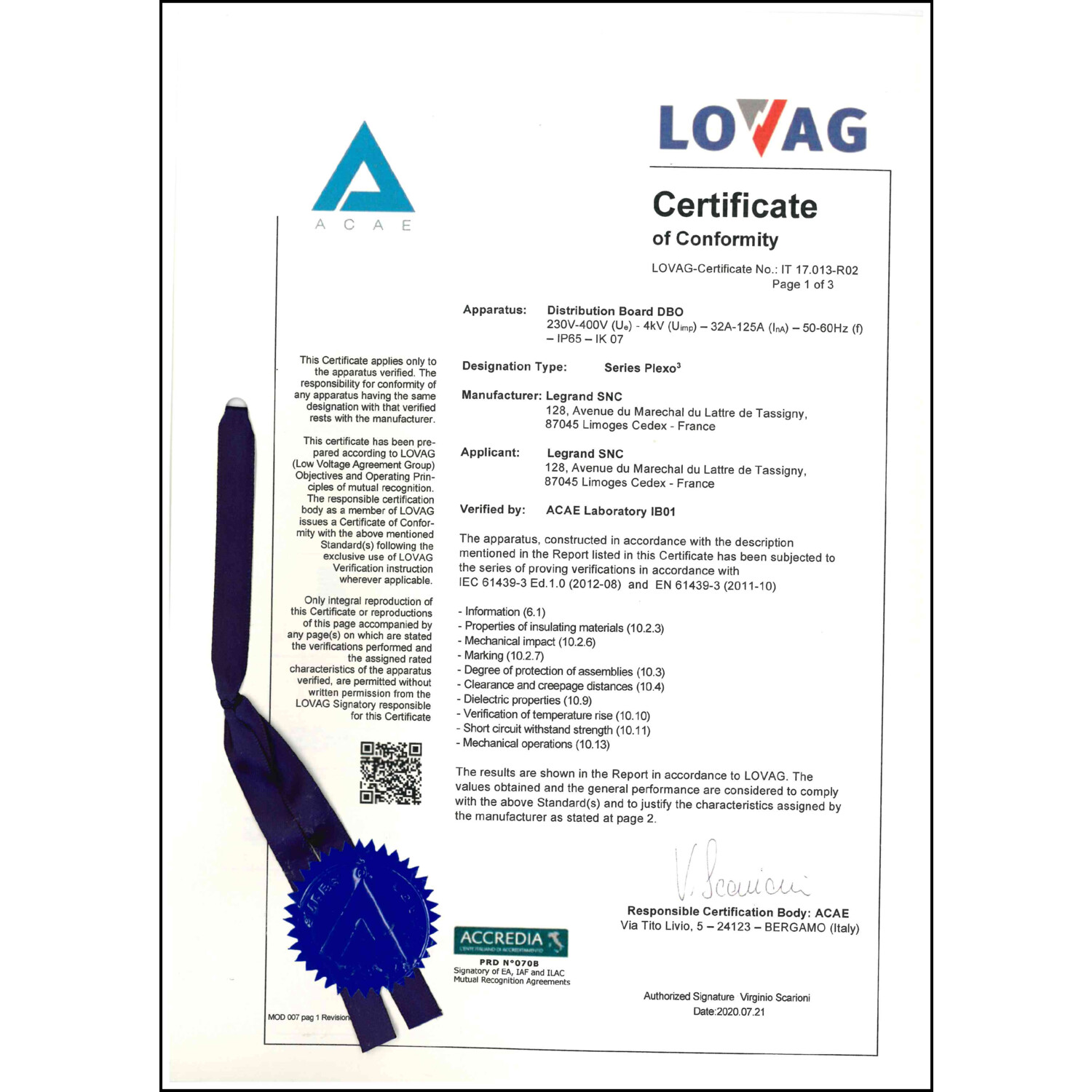 CoC-Erklärung (Certificate of Conformity, benötigt für CPR)