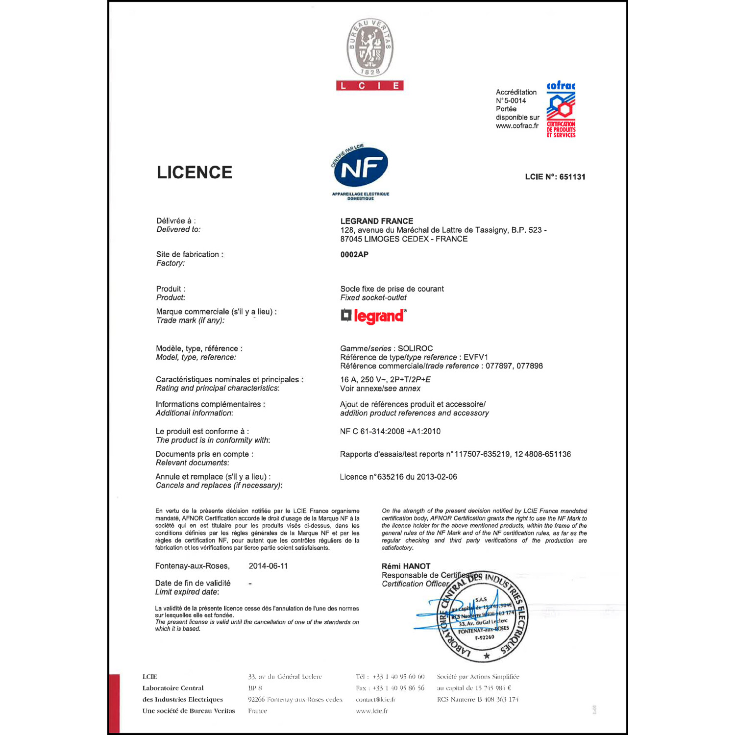 CoC-Erklärung (Certificate of Conformity, benötigt für CPR)