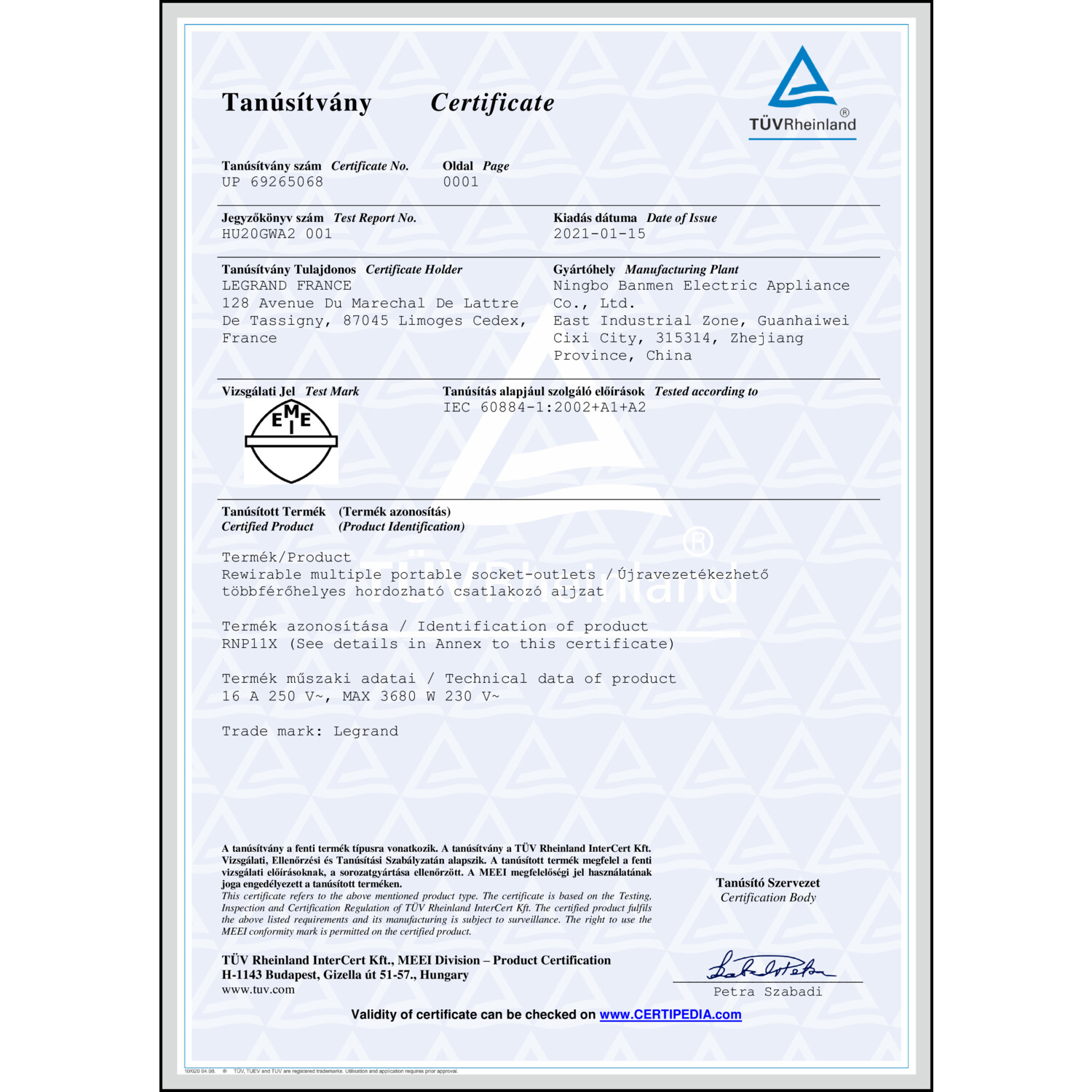 CoC-Erklärung (Certificate of Conformity, benötigt für CPR)