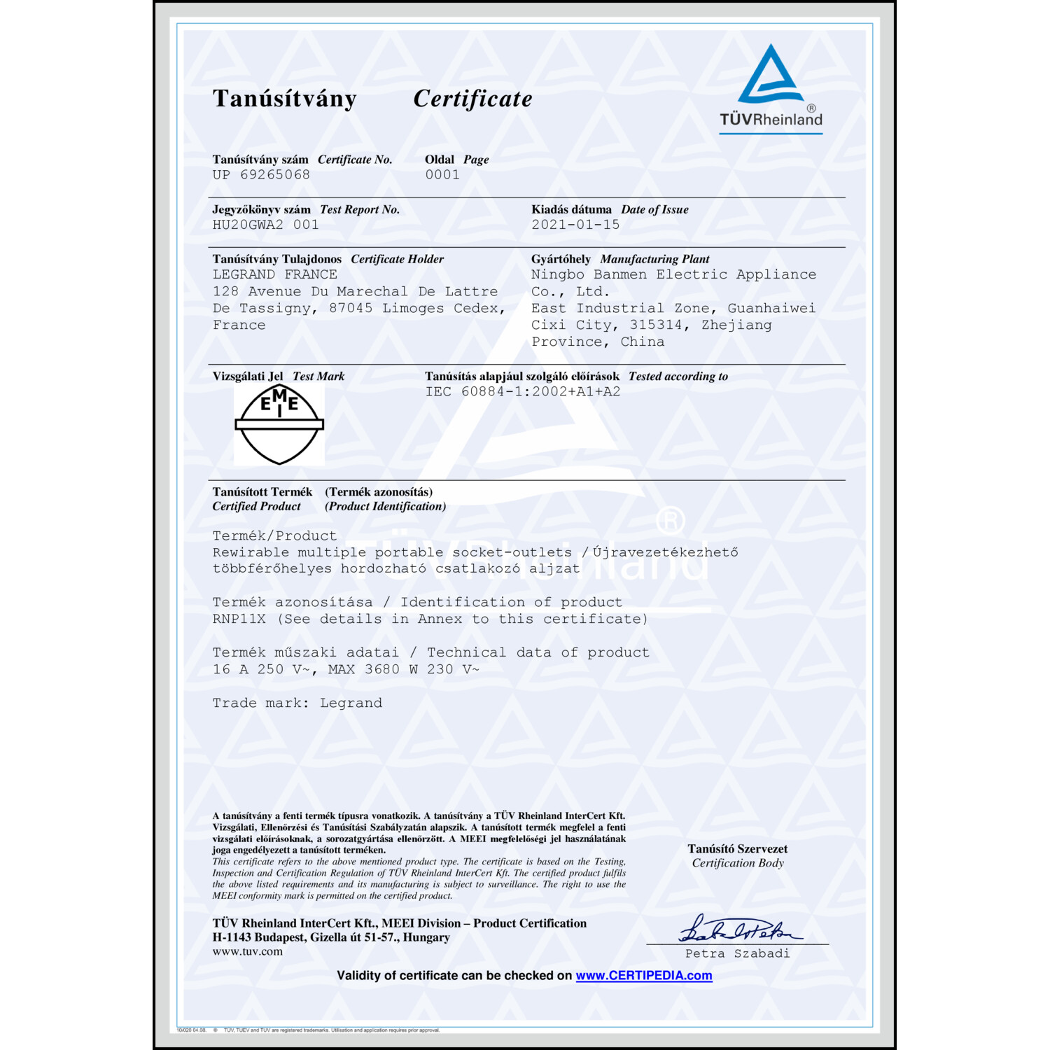 CoC-Erklärung (Certificate of Conformity, benötigt für CPR)