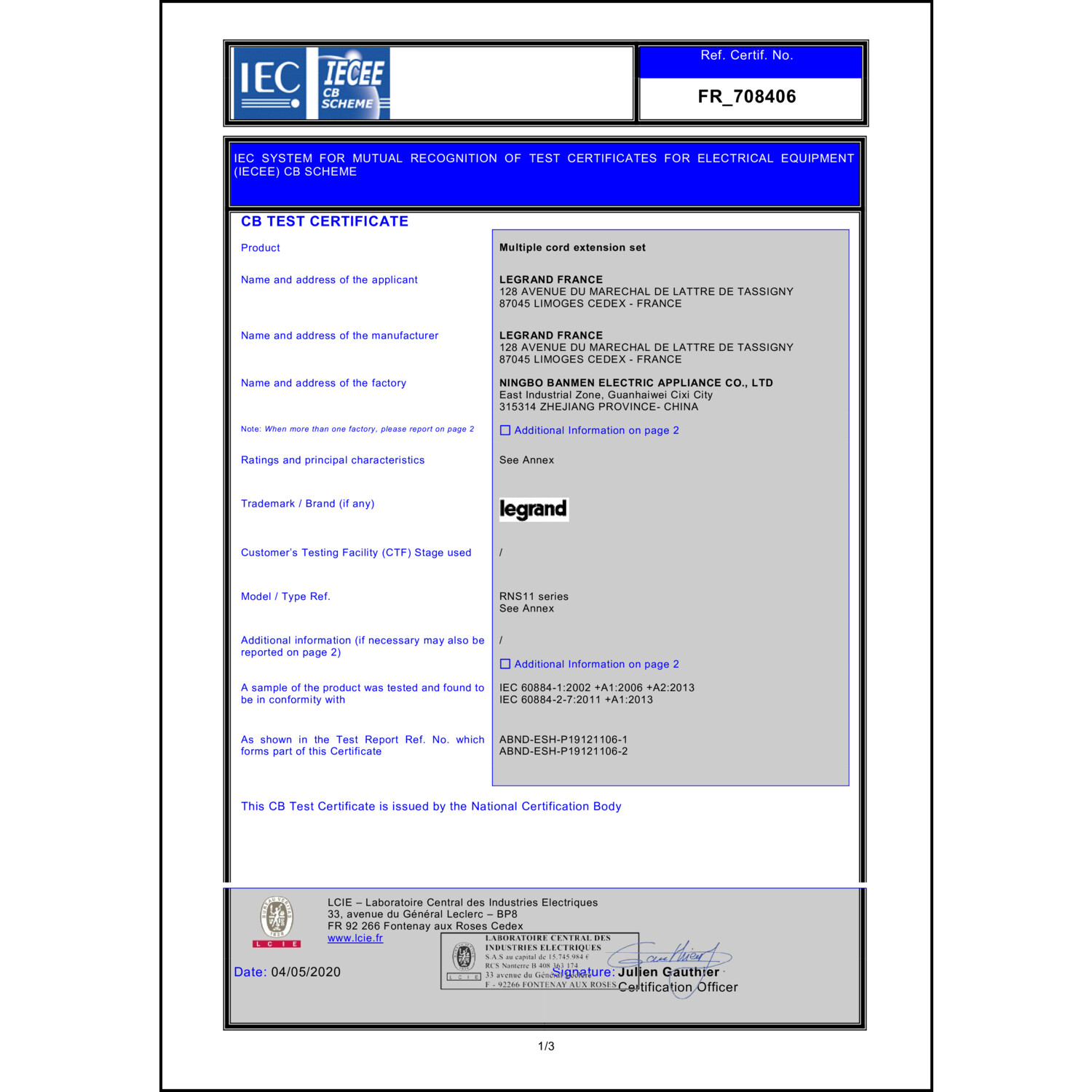 CoC-Erklärung (Certificate of Conformity, benötigt für CPR)