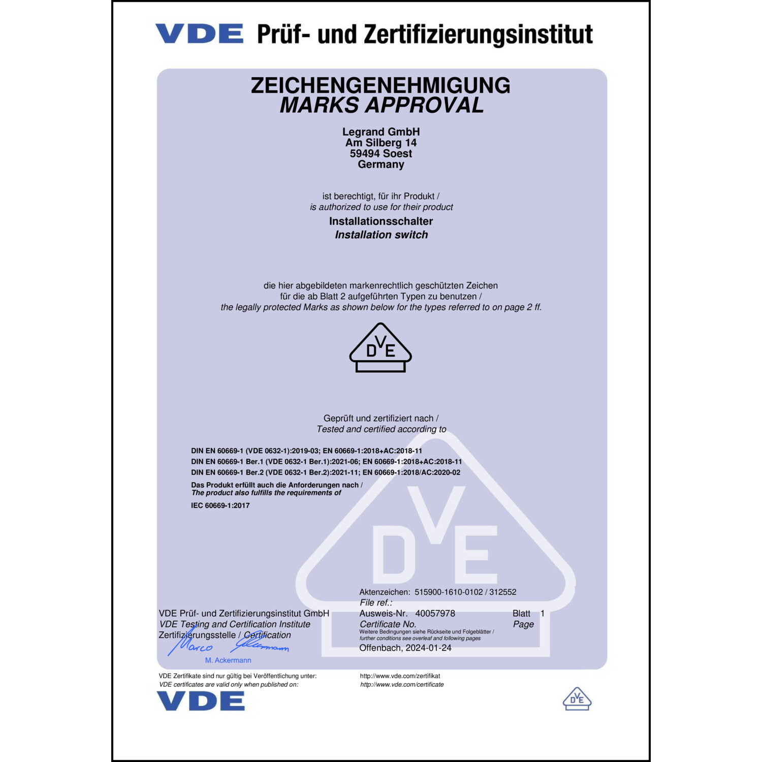 CoC-Erklärung (Certificate of Conformity, benötigt für CPR)