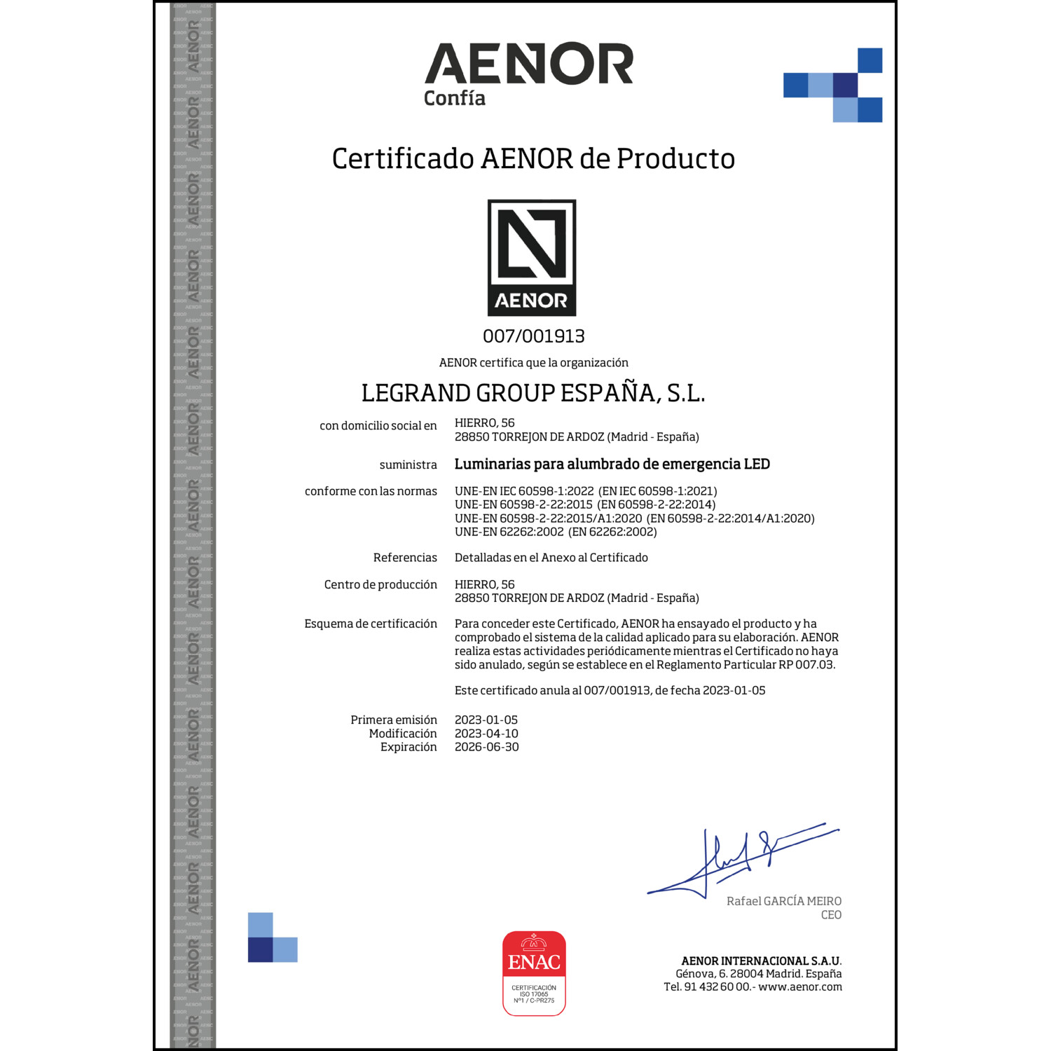 CoC-Erklärung (Certificate of Conformity, benötigt für CPR)