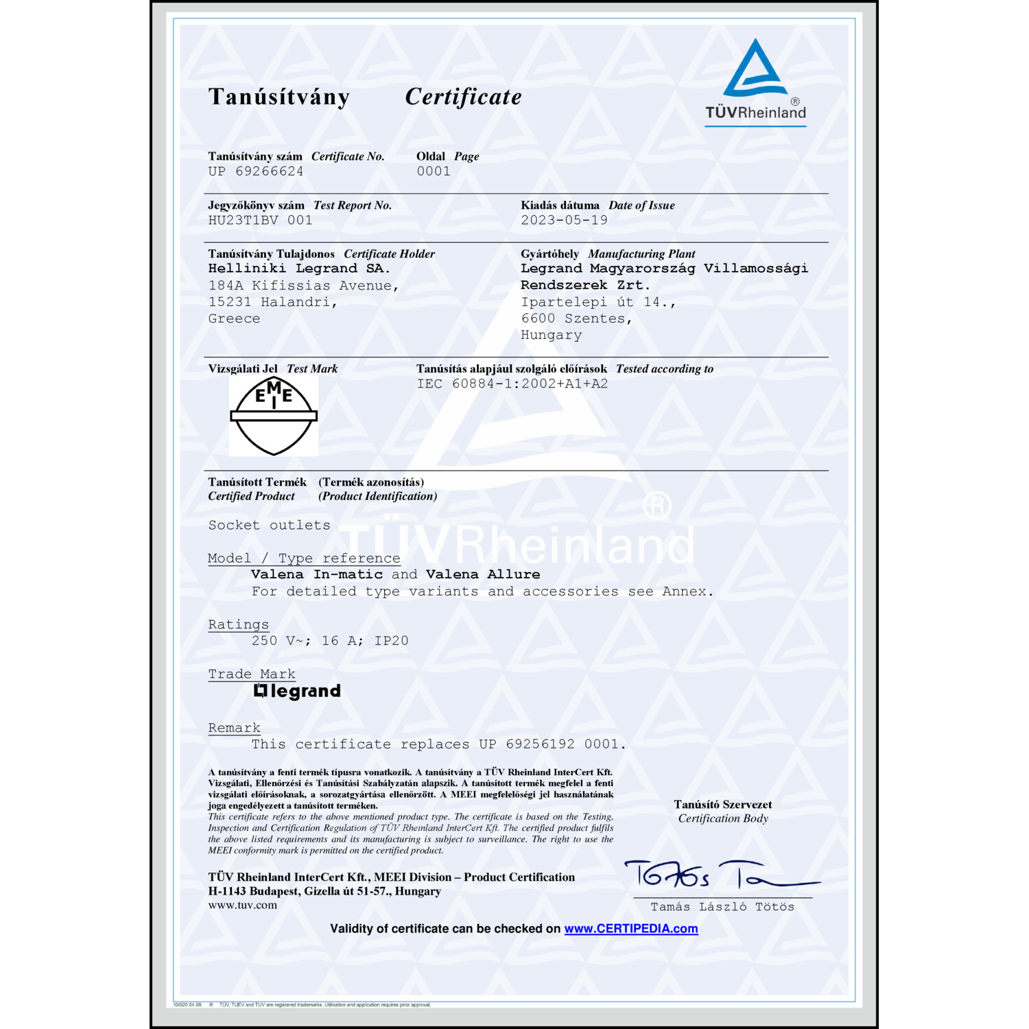 CoC-Erklärung (Certificate of Conformity, benötigt für CPR)