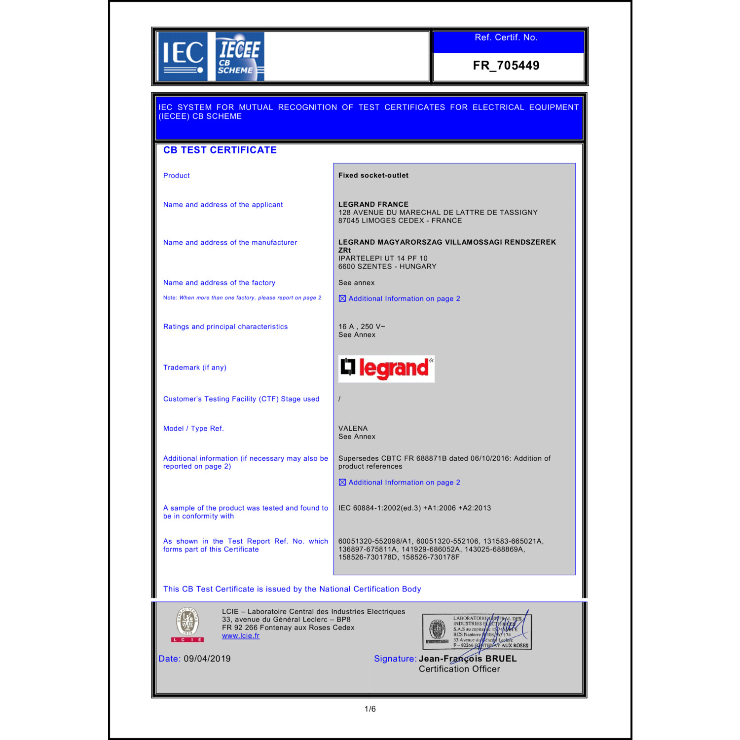 CoC-Erklärung (Certificate of Conformity, benötigt für CPR)