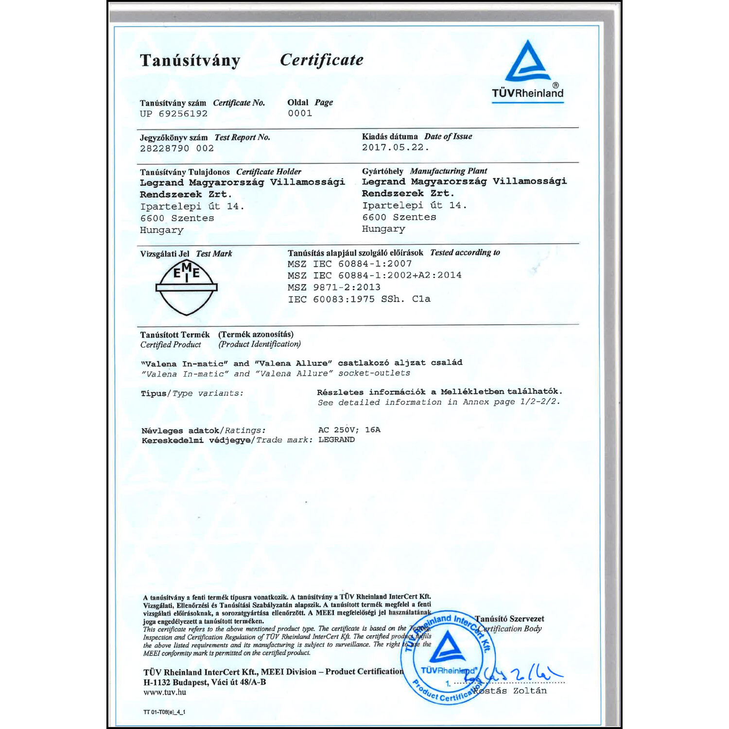 CoC-Erklärung (Certificate of Conformity, benötigt für CPR)