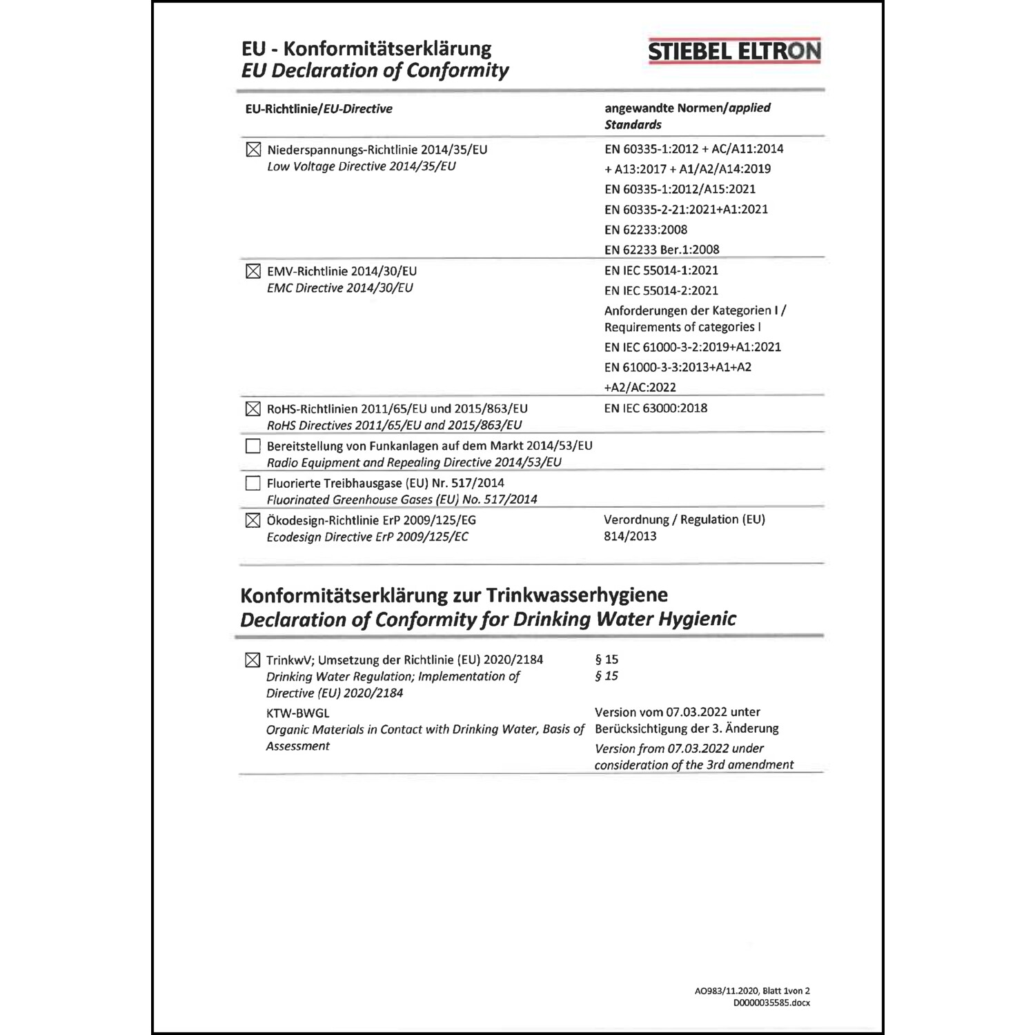 DOC CE-Erklärung (Declaration of conformity CE)