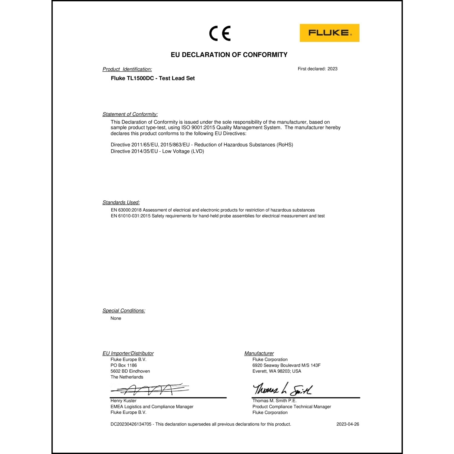 DOC CE-Erklärung (Declaration of conformity CE)