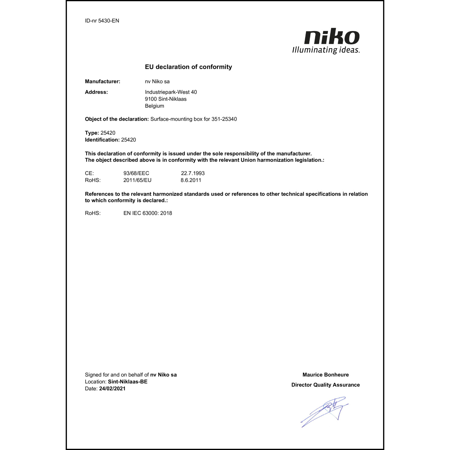 DOC CE-Erklärung (Declaration of conformity CE)