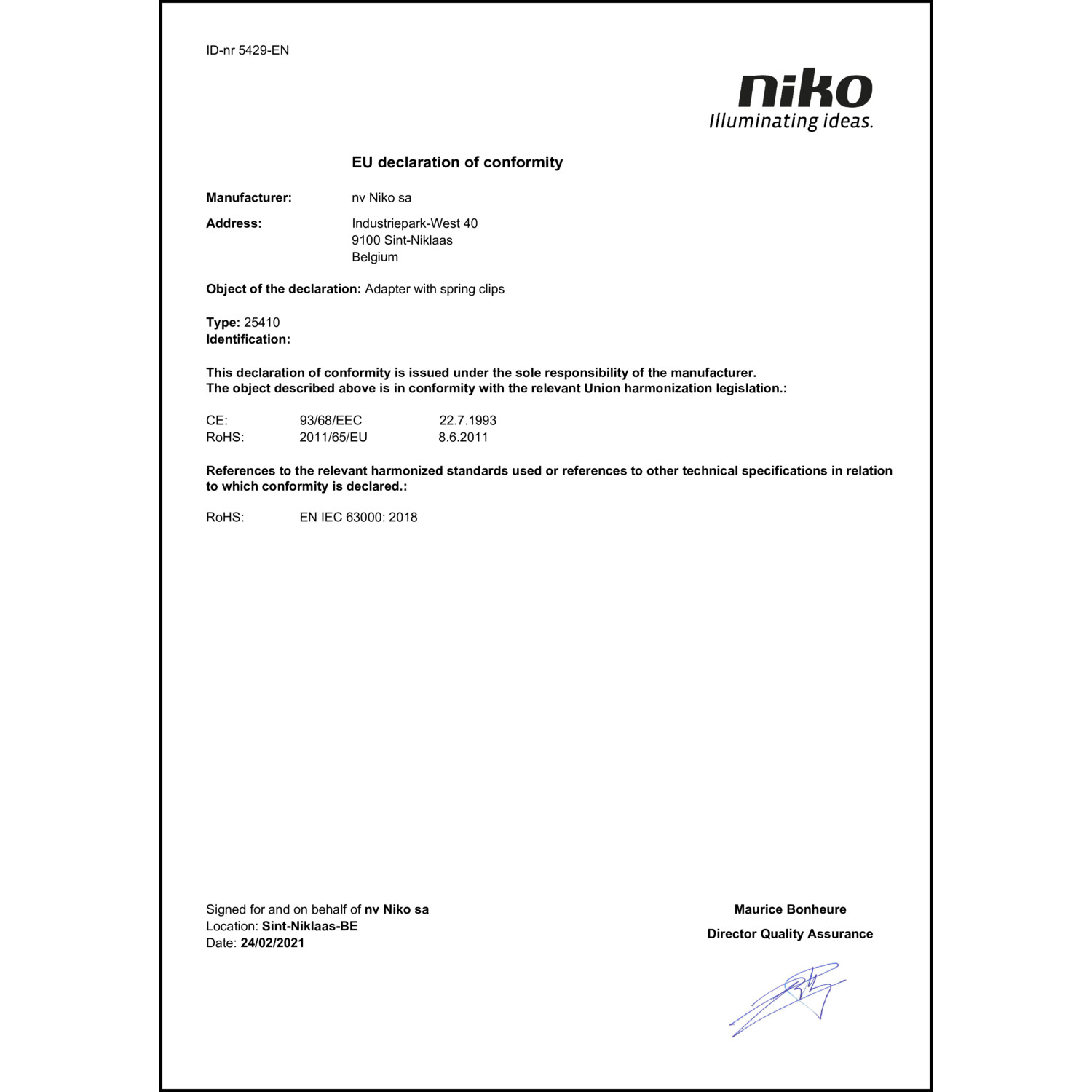 DOC CE-Erklärung (Declaration of conformity CE)