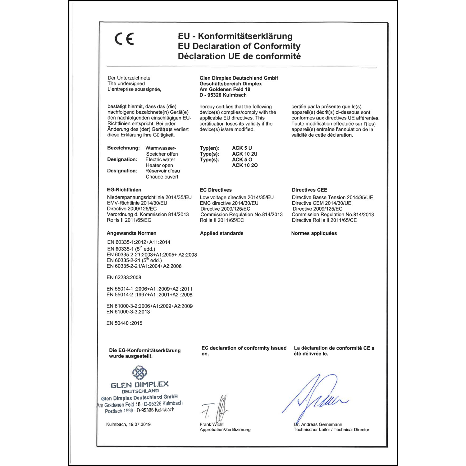 DOC CE-Erklärung (Declaration of conformity CE)