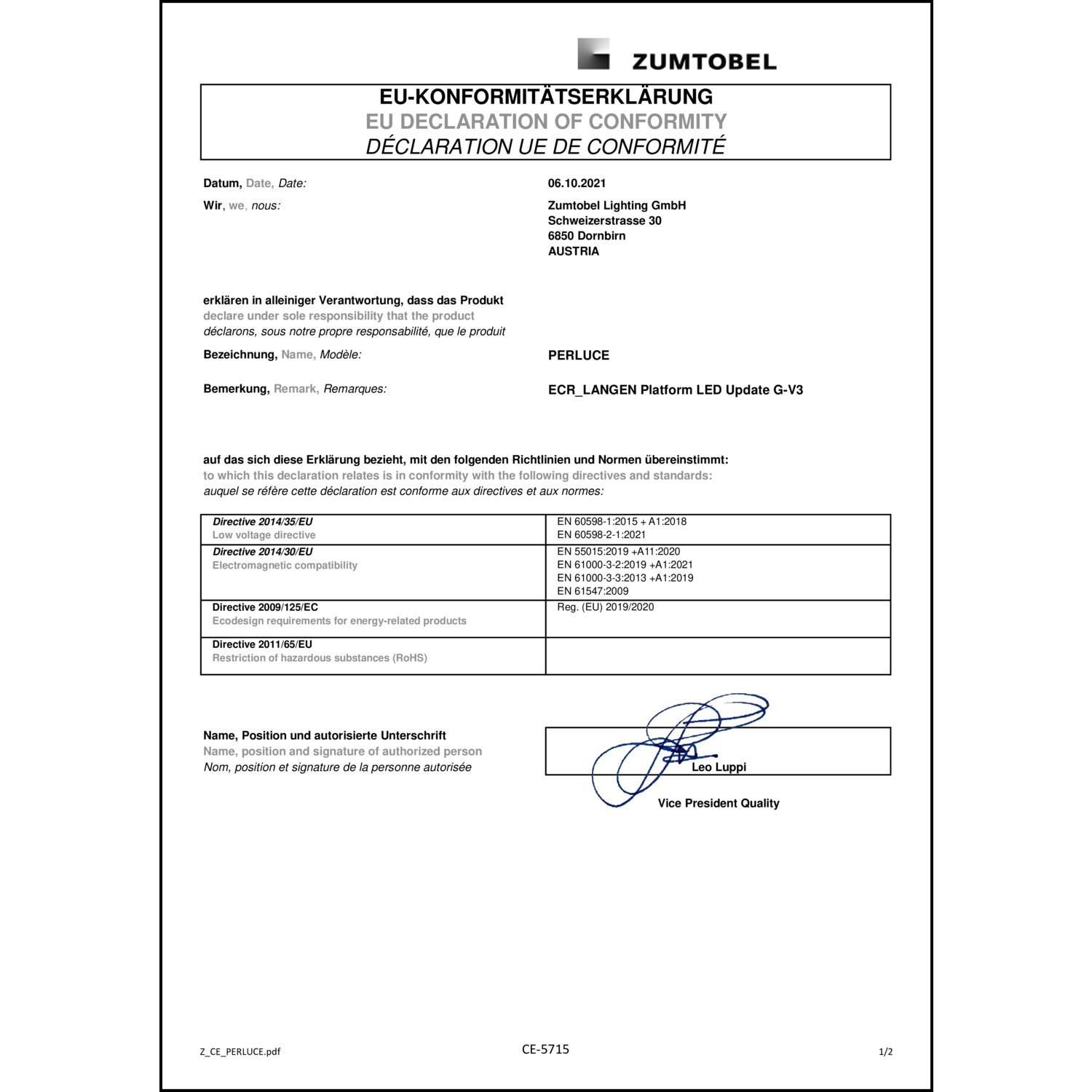 DOC CE-Erklärung (Declaration of conformity CE)