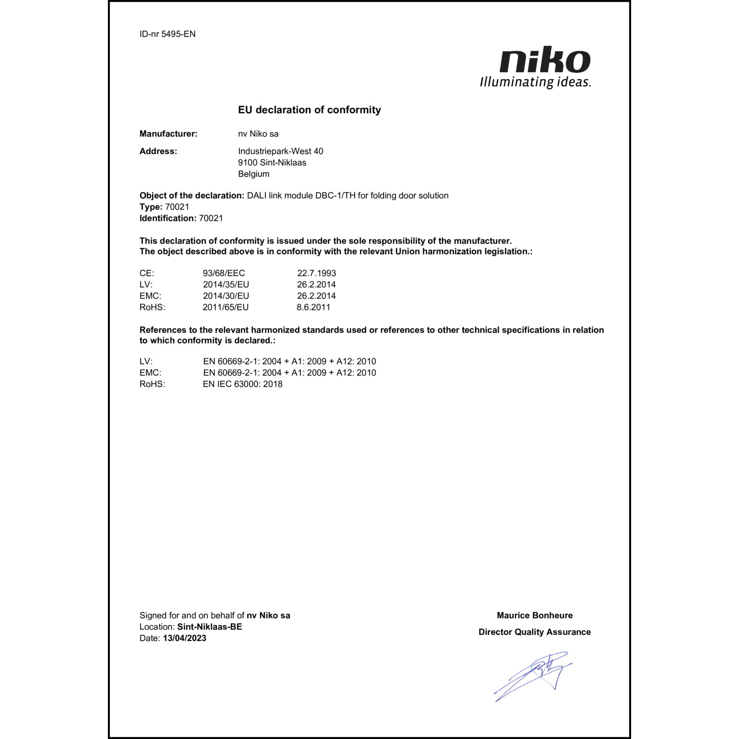 DOC CE-Erklärung (Declaration of conformity CE)