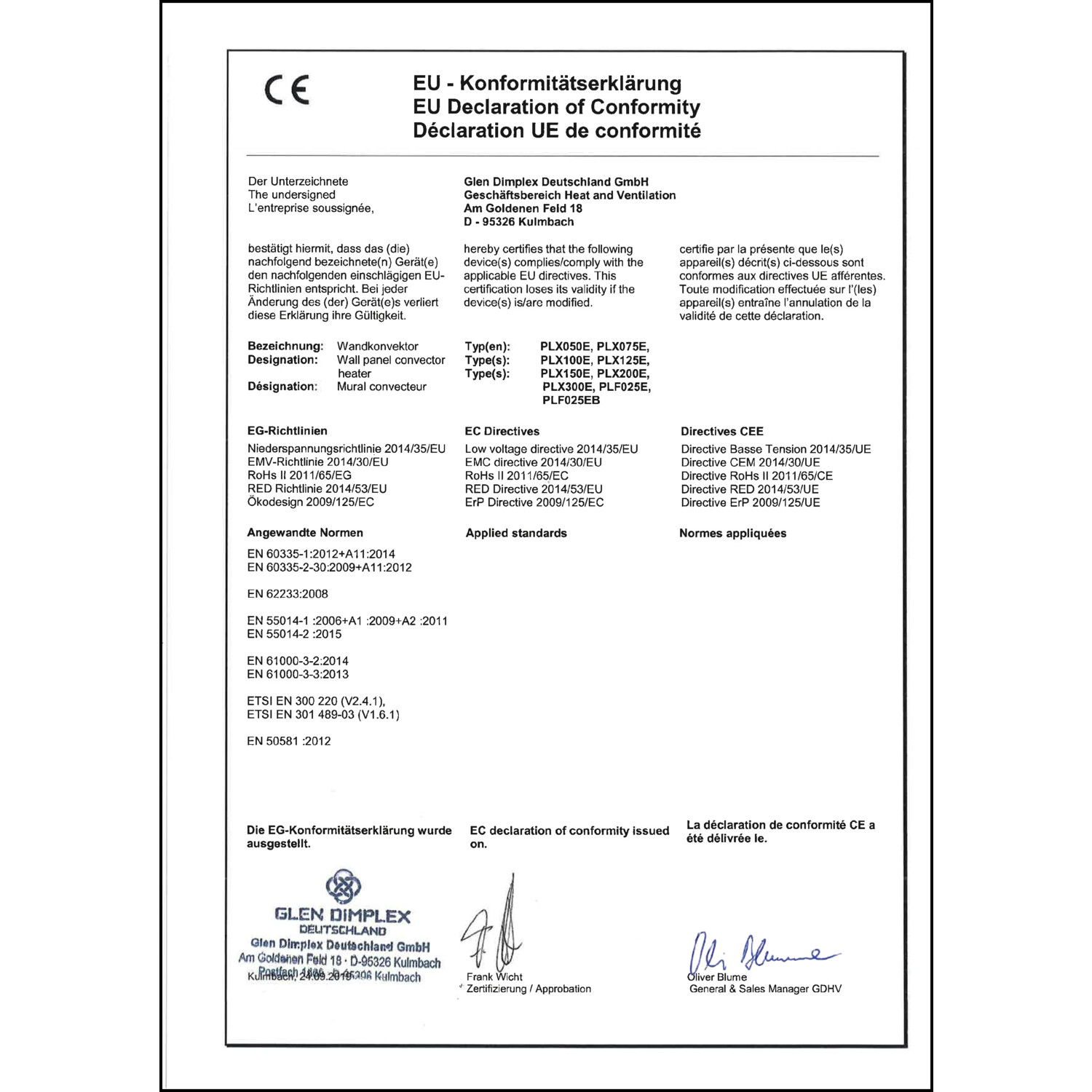 DOC CE-Erklärung (Declaration of conformity CE)