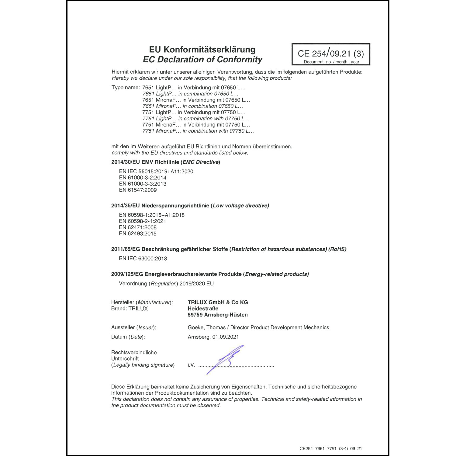 DOC CE-Erklärung (Declaration of conformity CE)