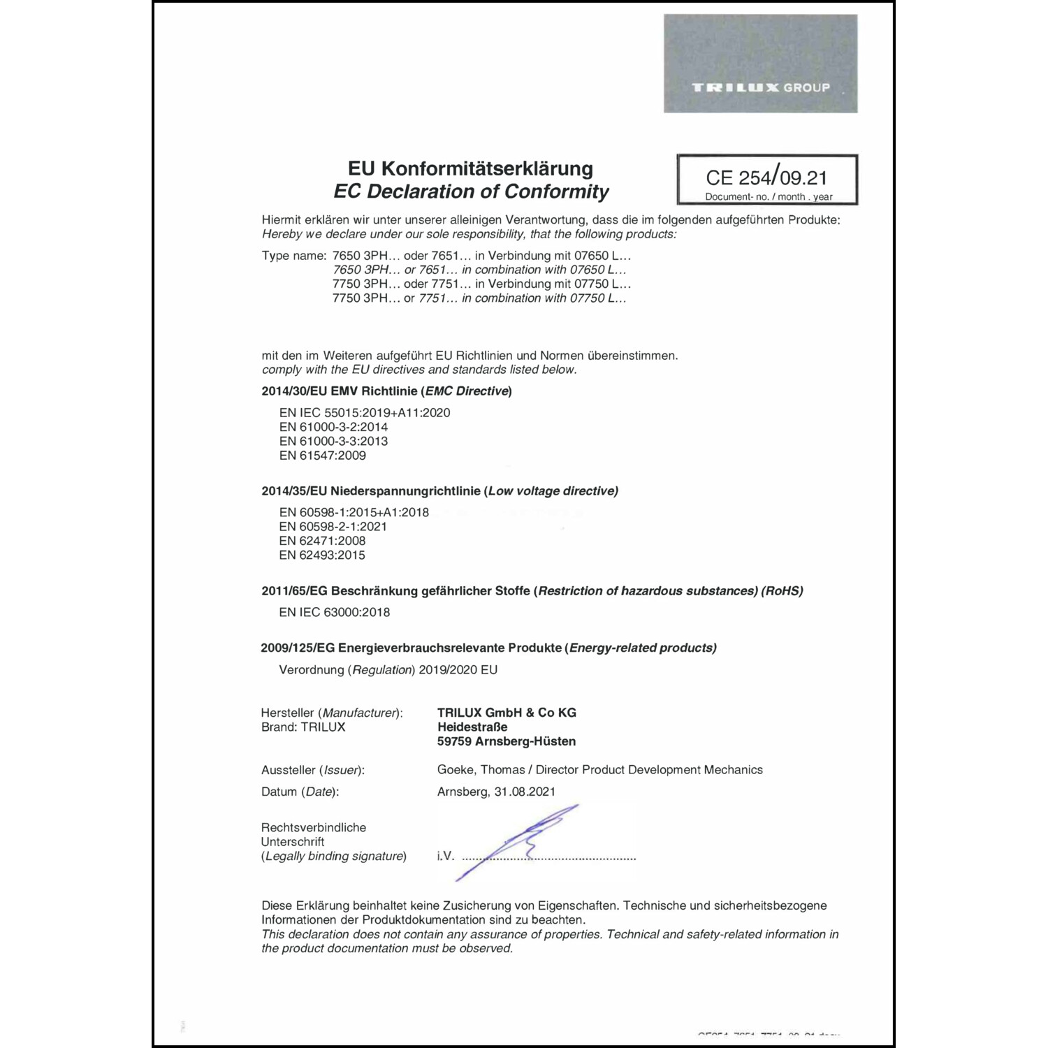 DOC CE-Erklärung (Declaration of conformity CE)