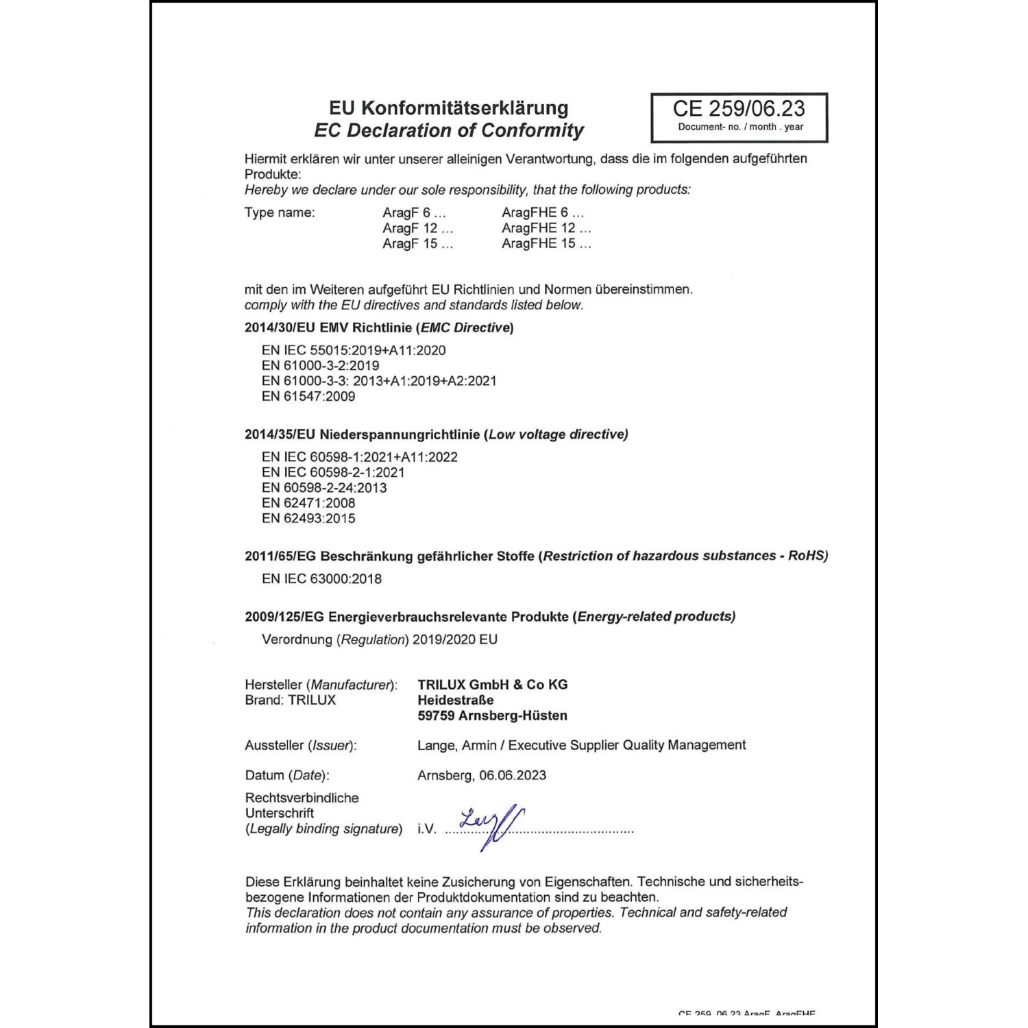 DOC CE-Erklärung (Declaration of conformity CE)