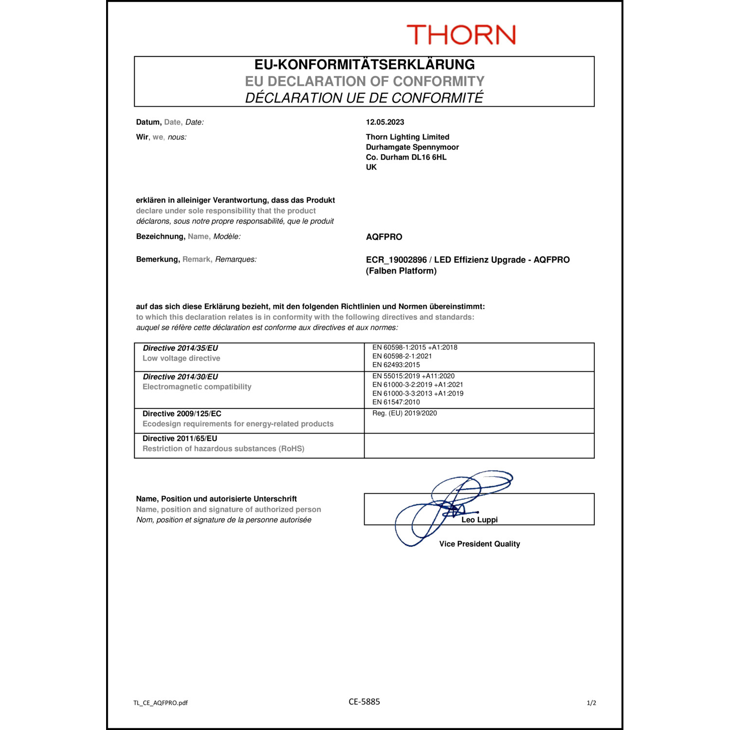 DOC CE-Erklärung (Declaration of conformity CE)