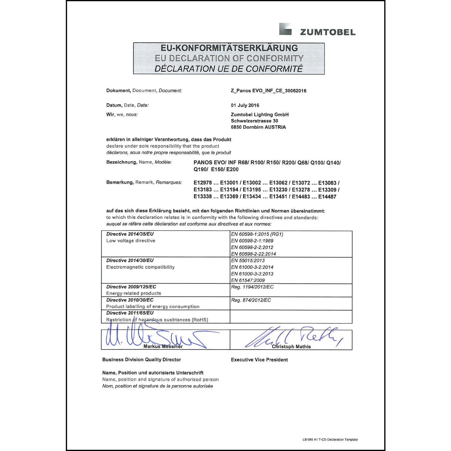 DOC CE-Erklärung (Declaration of conformity CE)